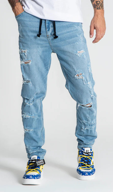 Light Blue Raw Carrot Jeans