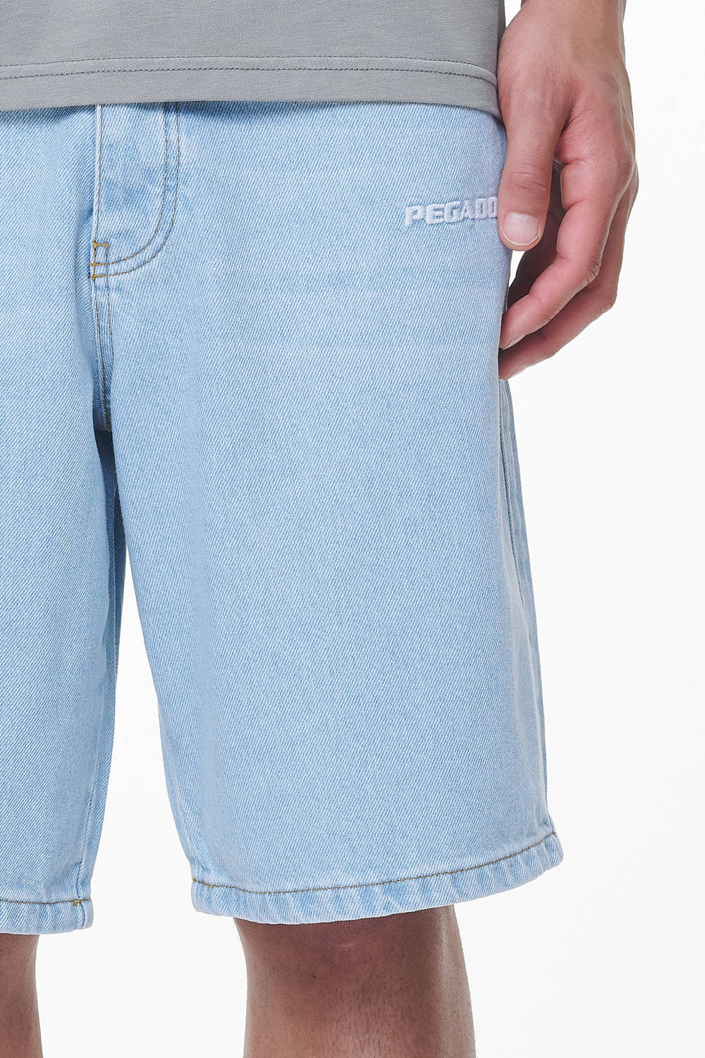 EARL JEANS SHORTS WASHED LIGHT BLUE