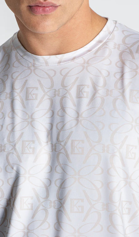 White Nouveau Printed Tee