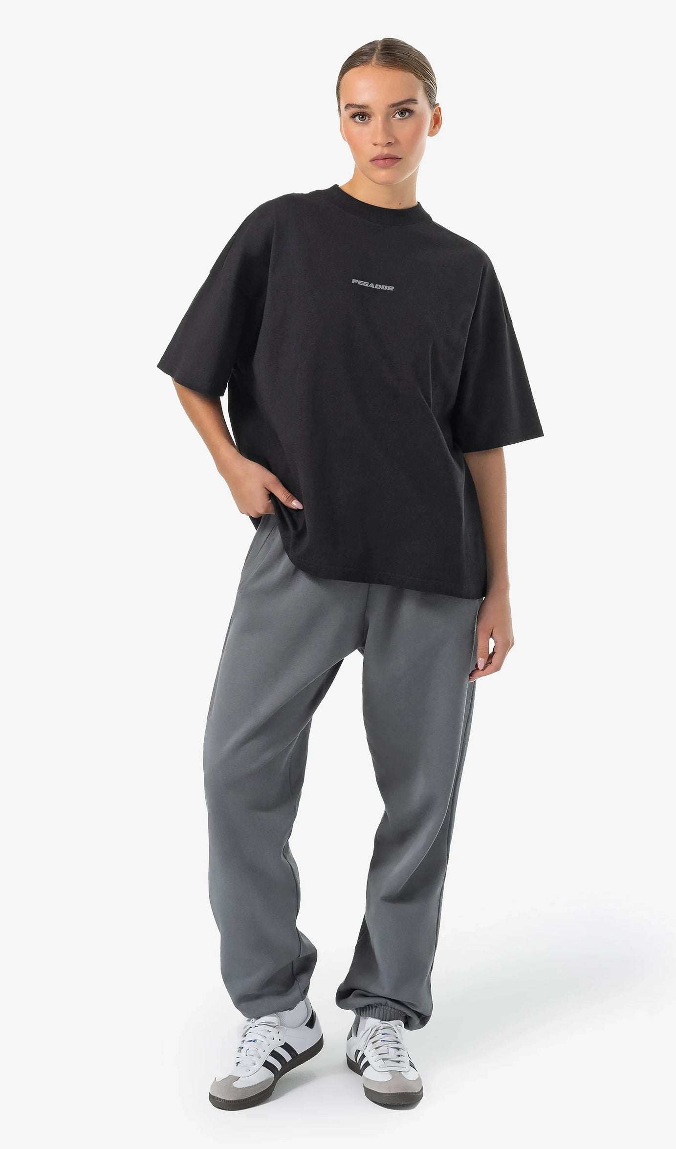 Villa High Waisted Sweat Pants Vintage Gray Grey