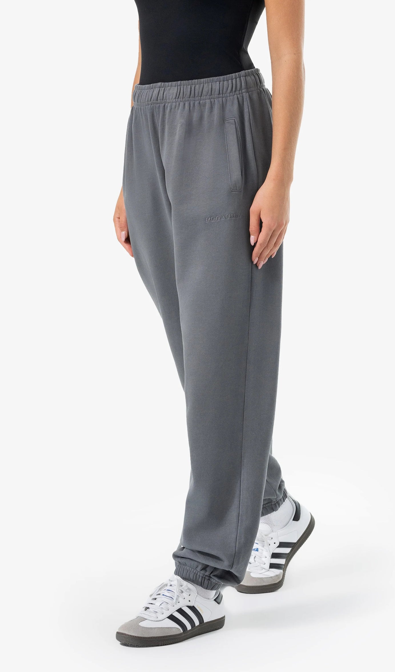 Villa High Waisted Sweat Pants Vintage Gray Grey