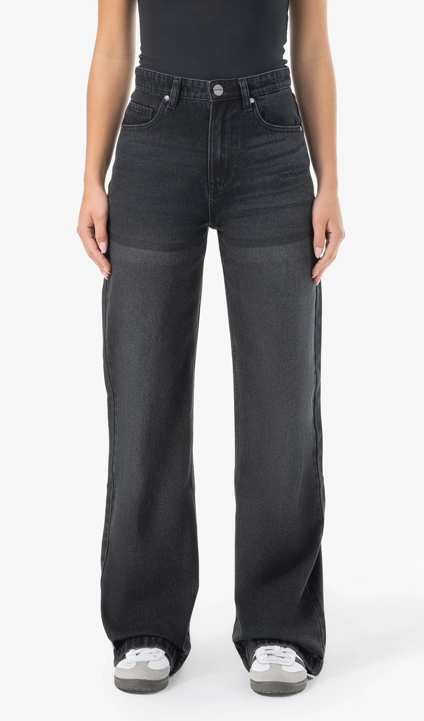 Naddy Wide Leg Jeans Washed Black