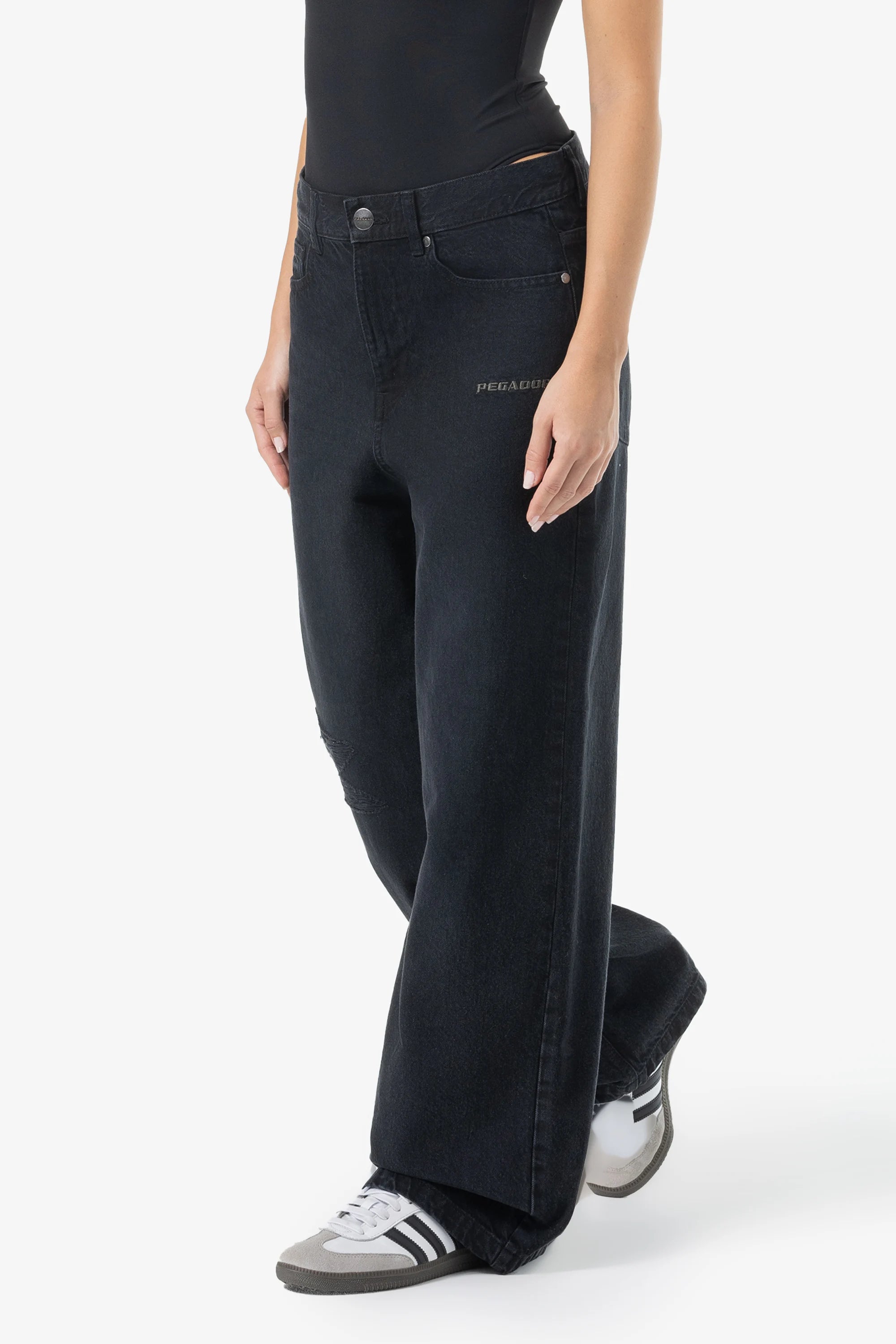 Mally Super Baggy Jeans Washed Black