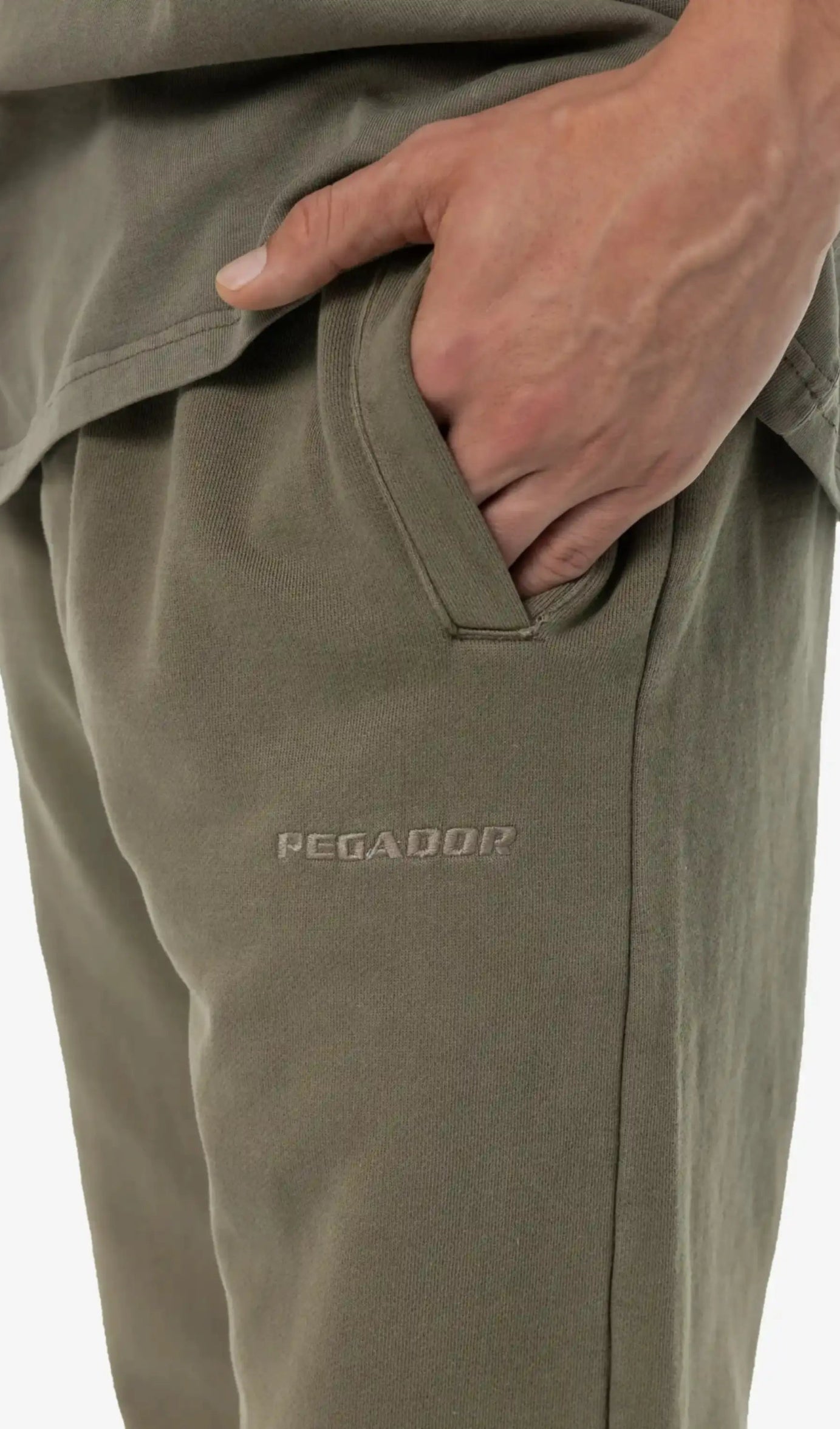 Logo Wide Sweat Pants Vintage Faded Olive