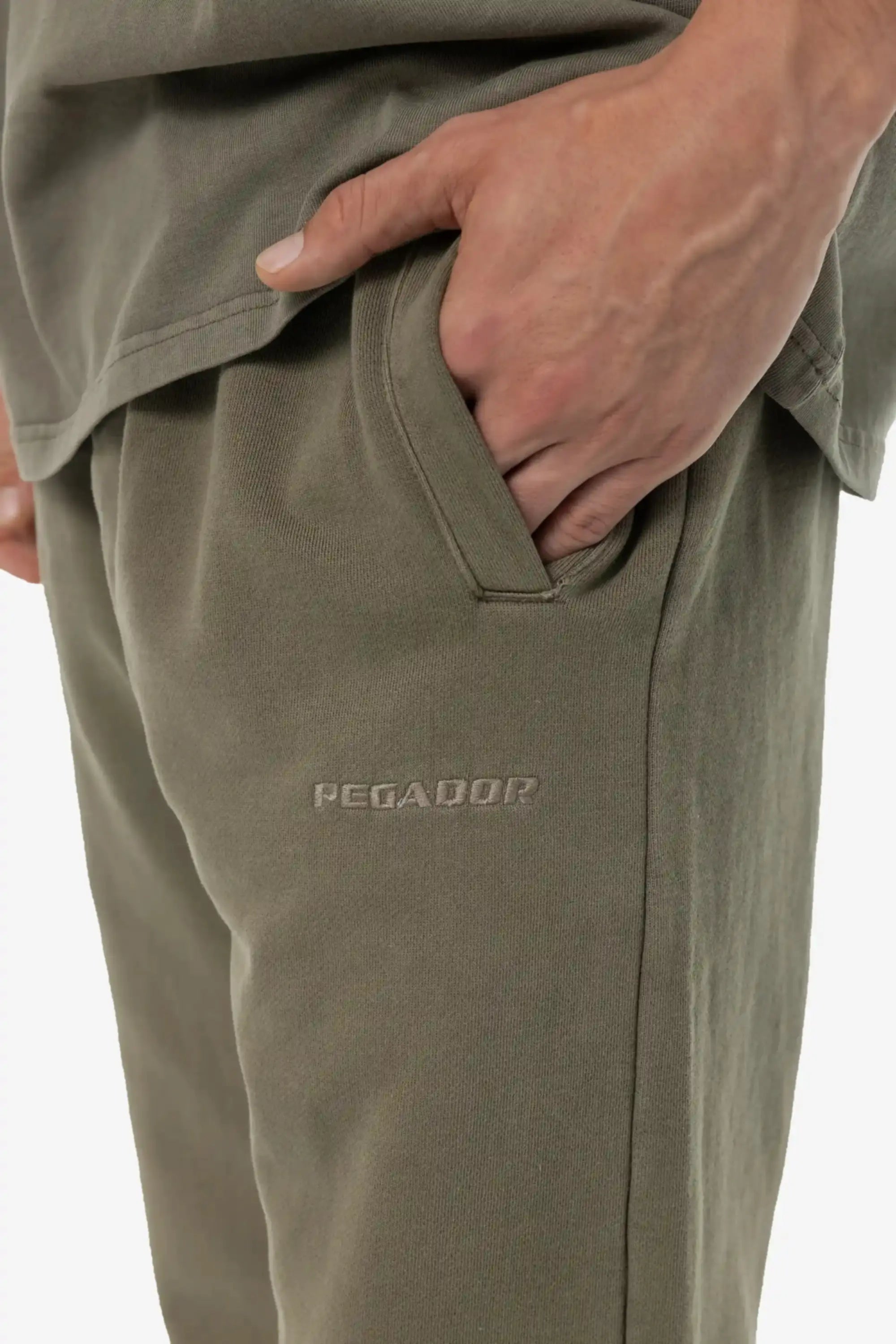 Logo Wide Sweat Pants Vintage Faded Olive