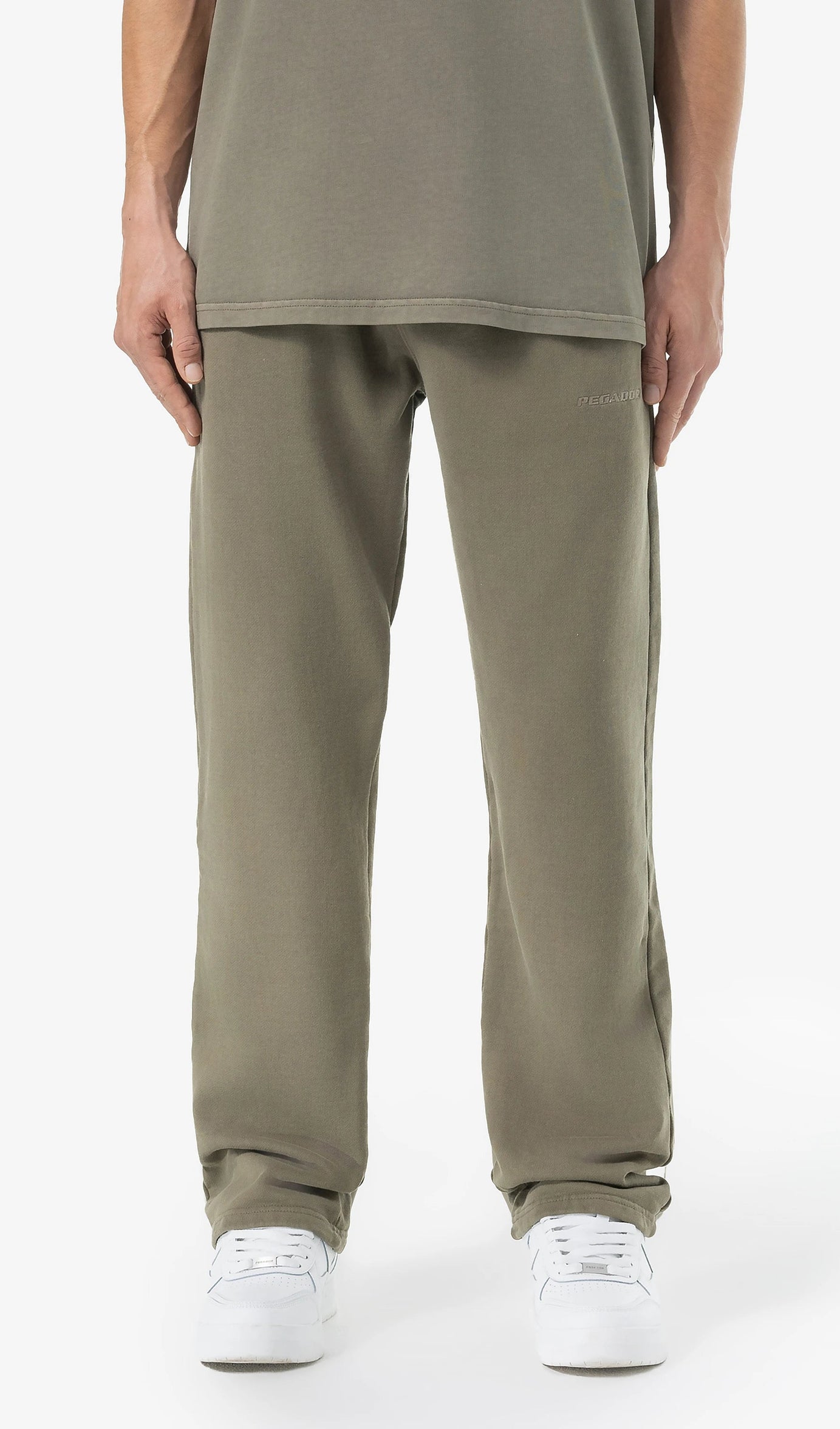 Logo Wide Sweat Pants Vintage Faded Olive