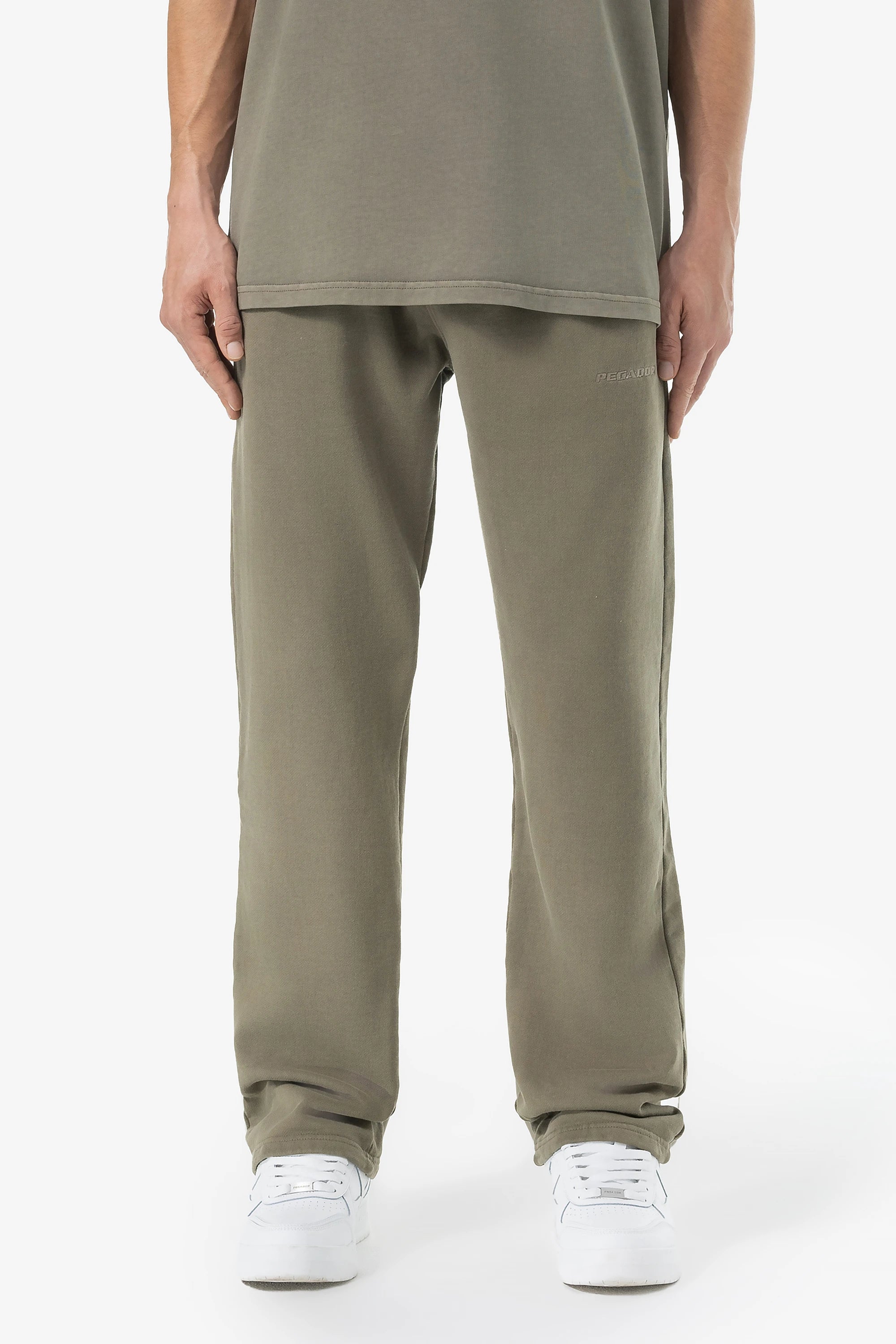 Logo Wide Sweat Pants Vintage Faded Olive