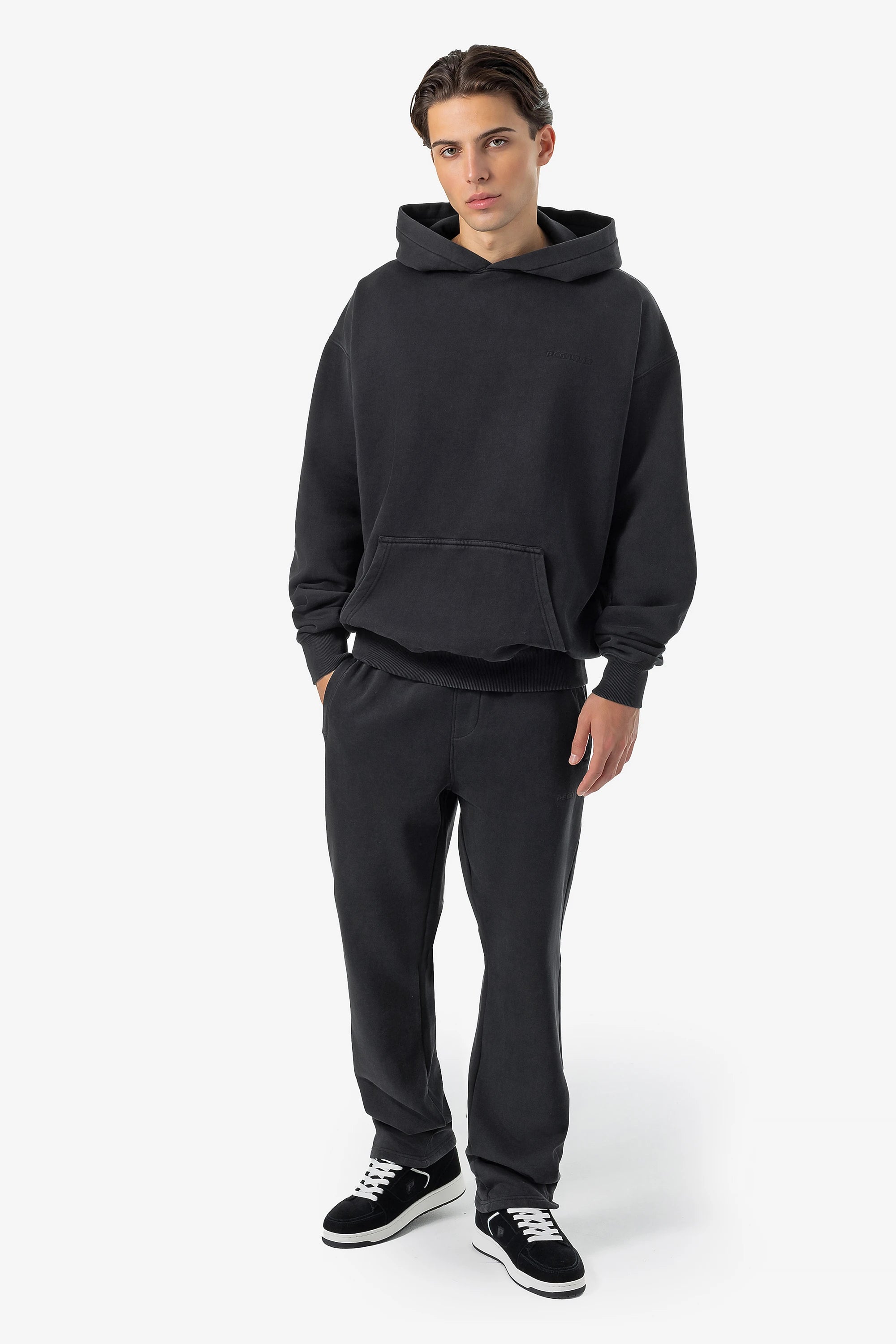 Logo Wide Sweat Pants Vintage Black Black