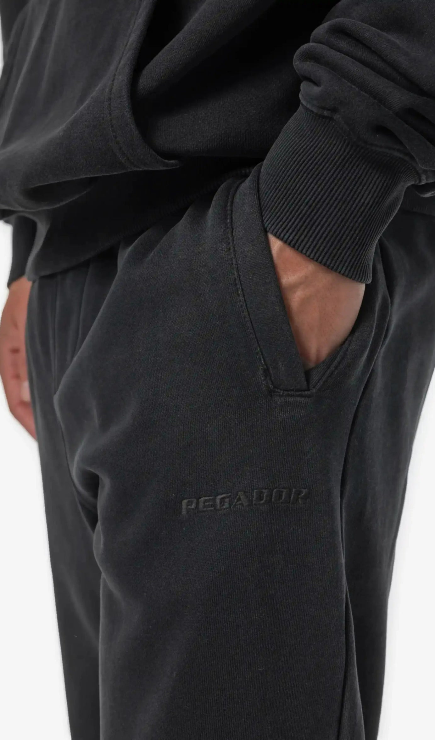 Logo Wide Sweat Pants Vintage Black Black