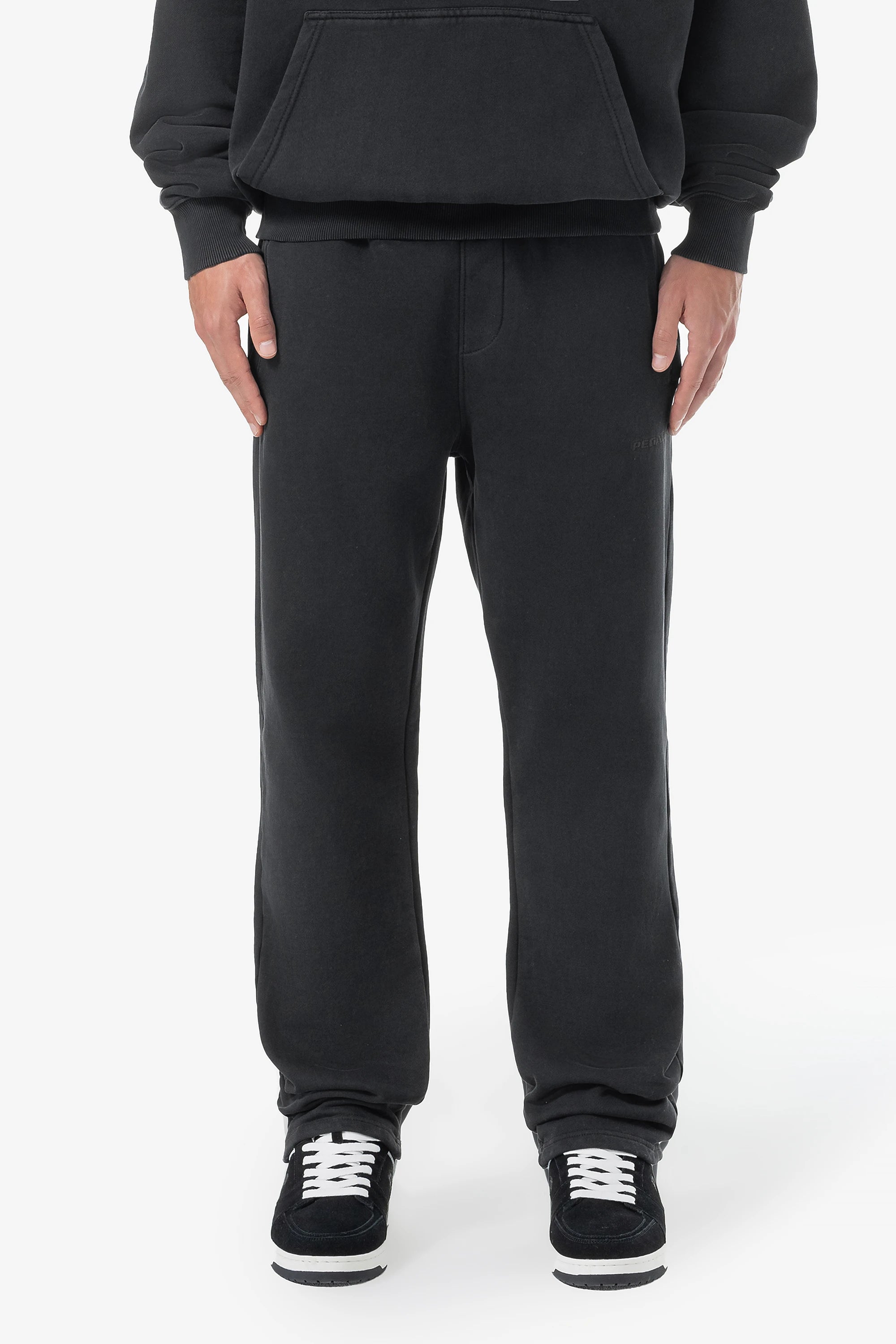 Logo Wide Sweat Pants Vintage Black Black