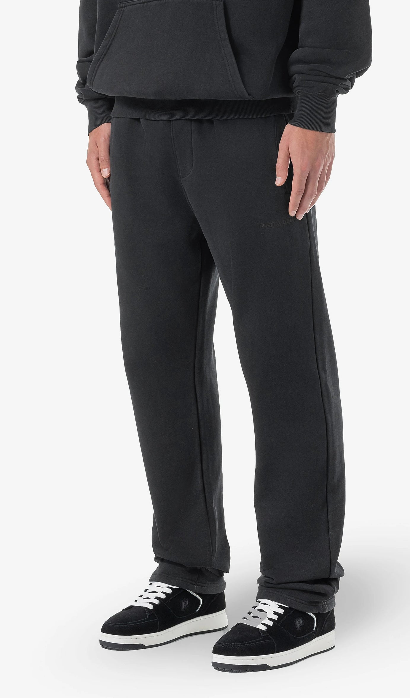 Logo Wide Sweat Pants Vintage Black Black