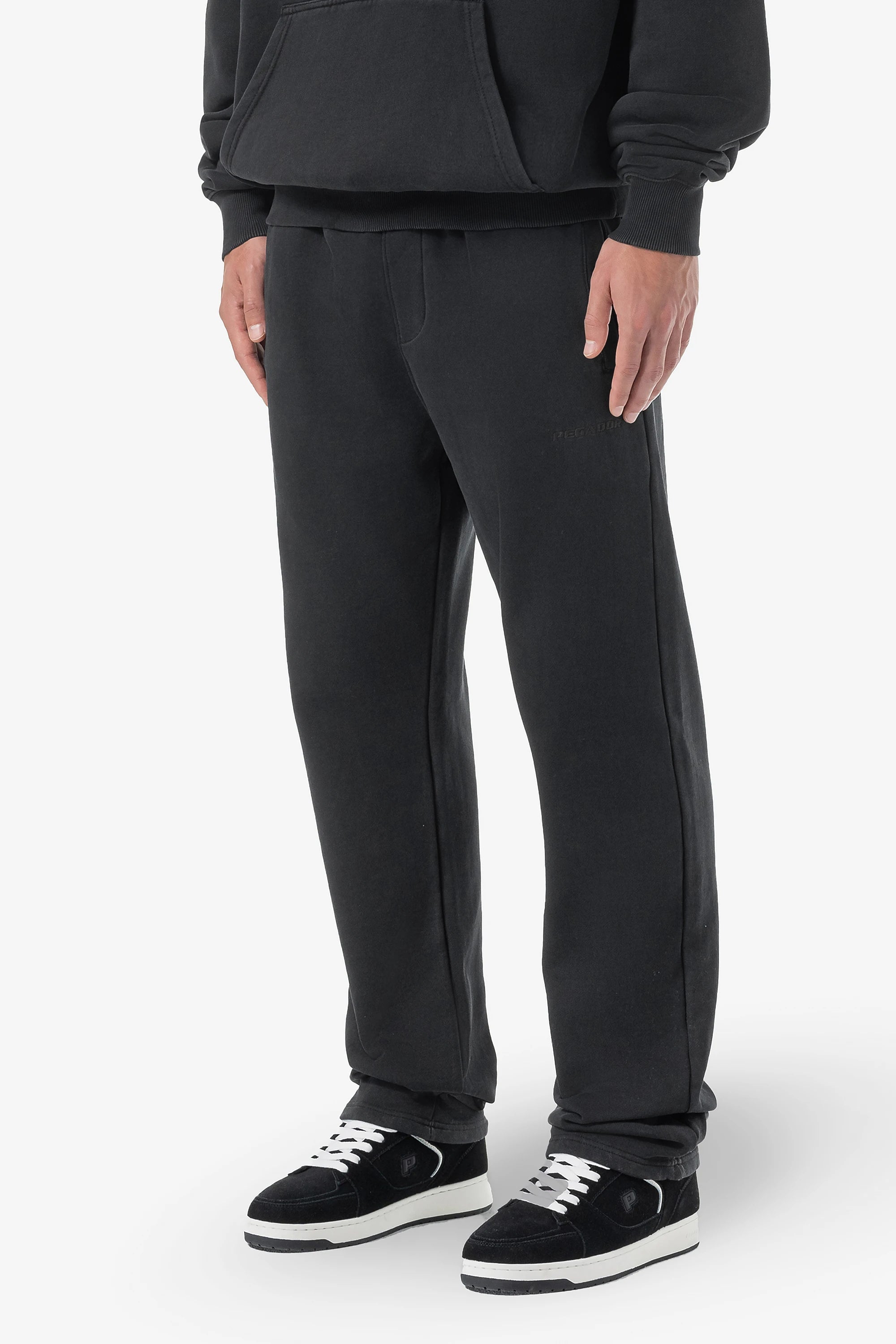 Logo Wide Sweat Pants Vintage Black Black