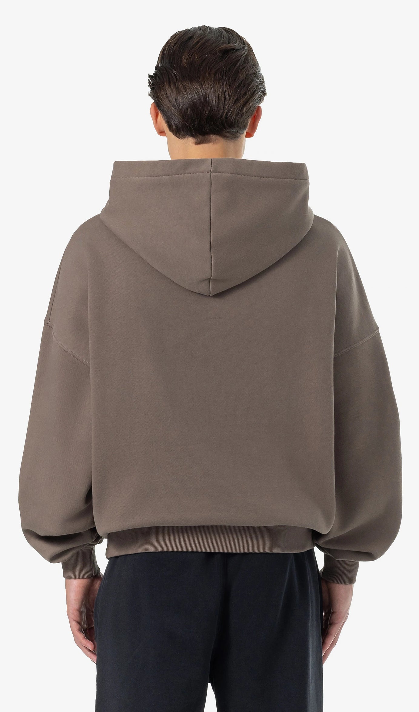 Logo Boxy Hoodie Washed Dust Brown Gum