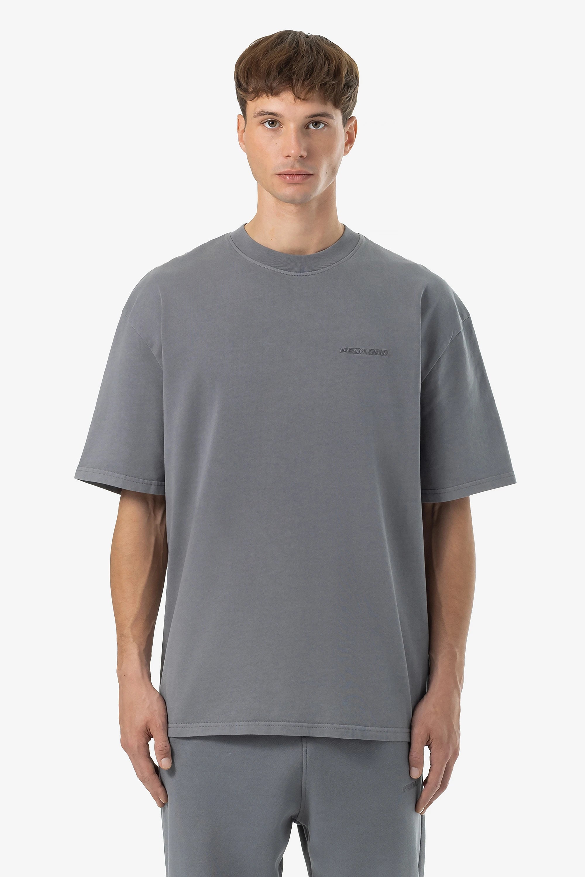 Logo Oversized Tee Vintage Gray Grey