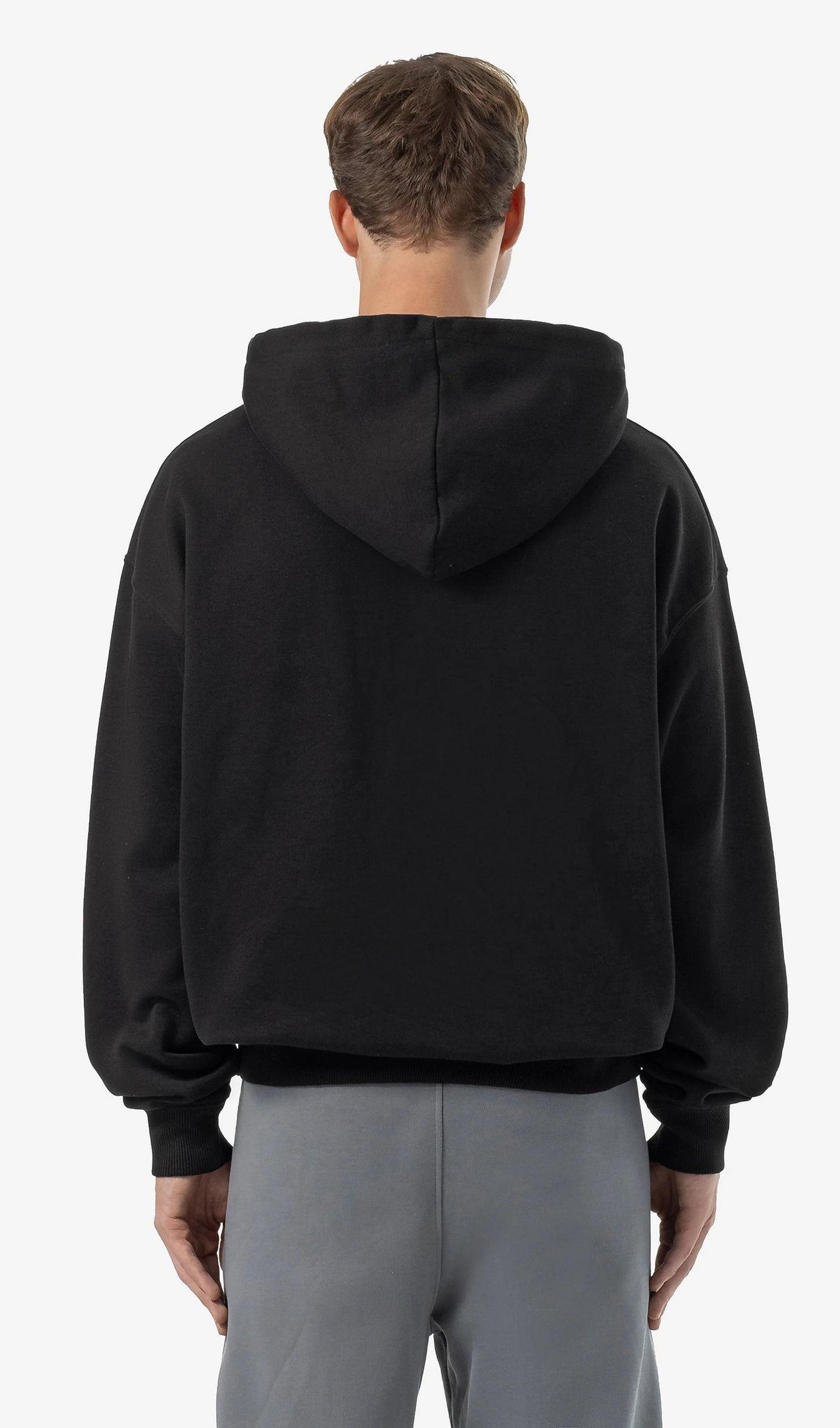 Logo Oversized Halfzip Hoodie Washed Black