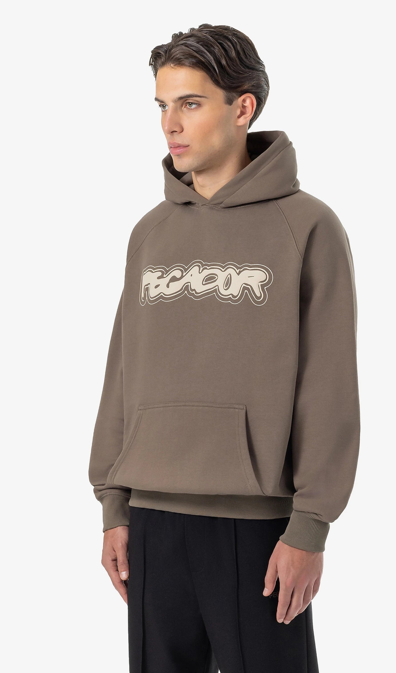 Anclar Oversized Raglan Hoodie Washed Dust Brown