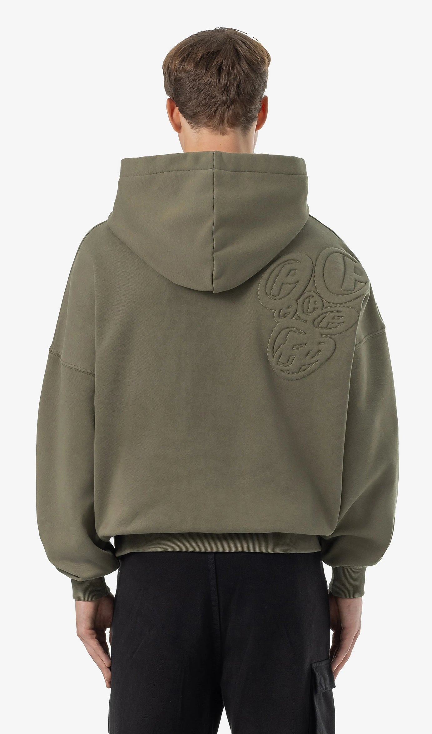 Piedro Boxy Hoodie Washed Faded Olive
