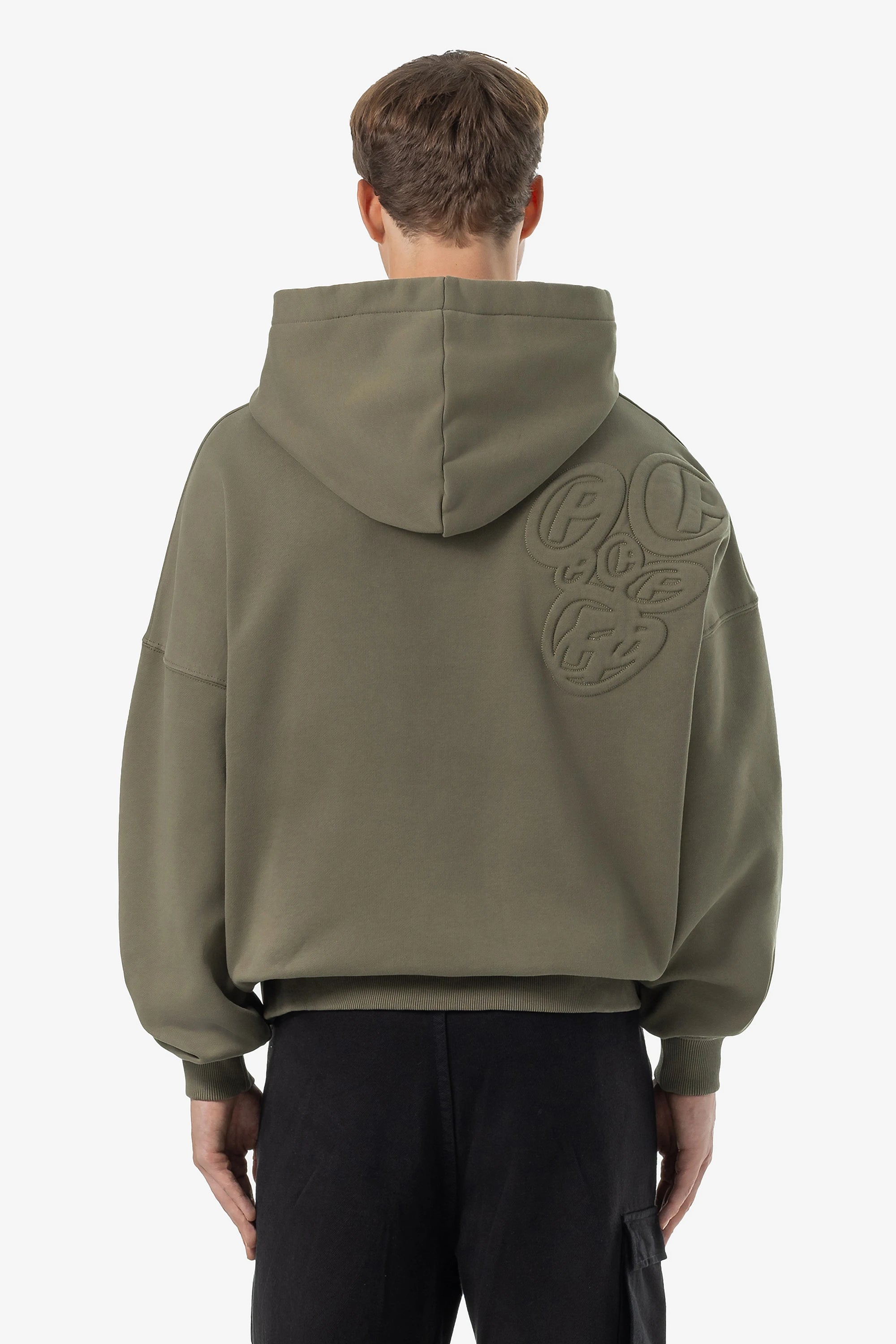 Piedro Boxy Hoodie Washed Faded Olive