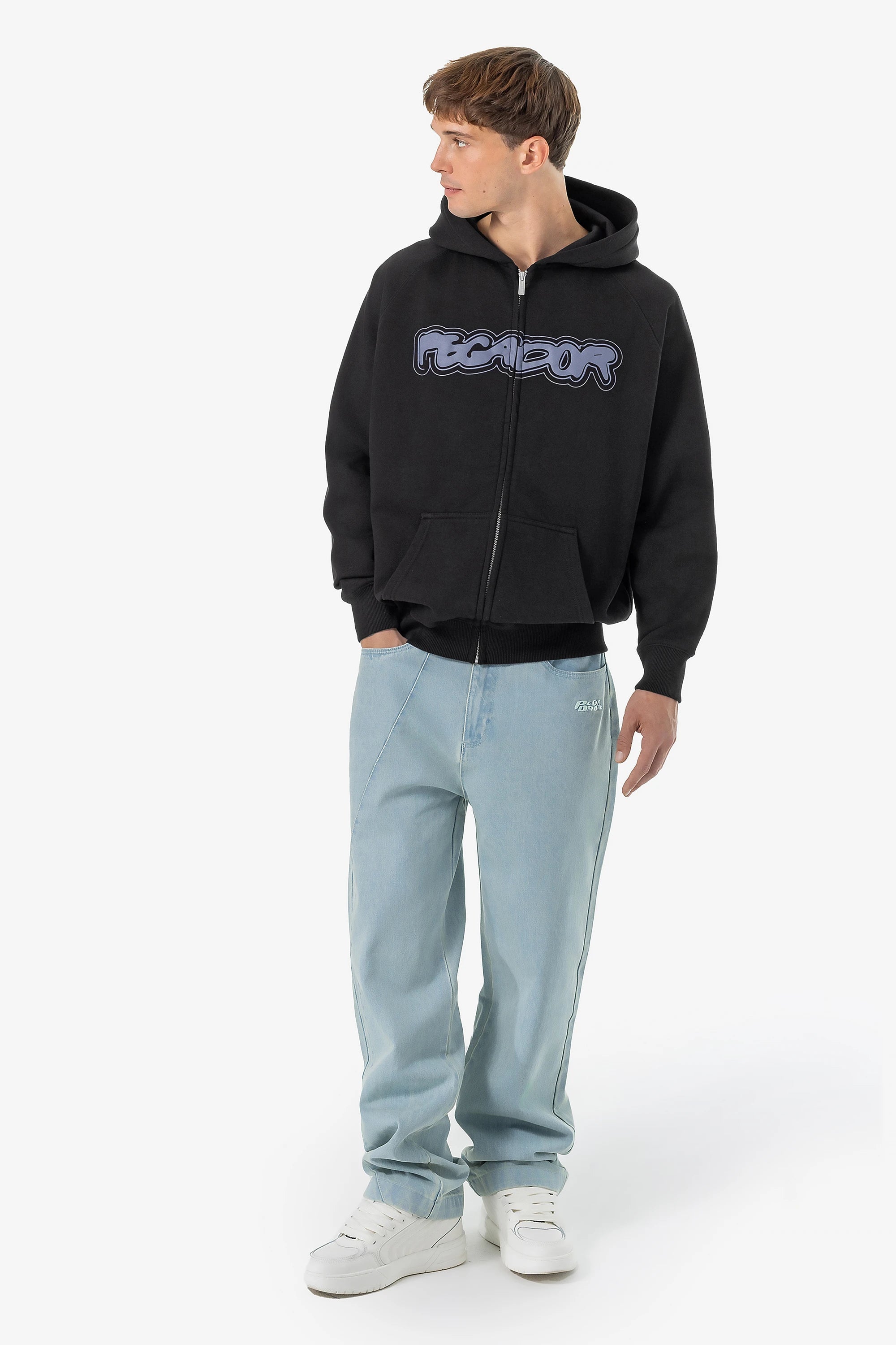 Waco Wide Baggy Jeans Sand Washed Blue