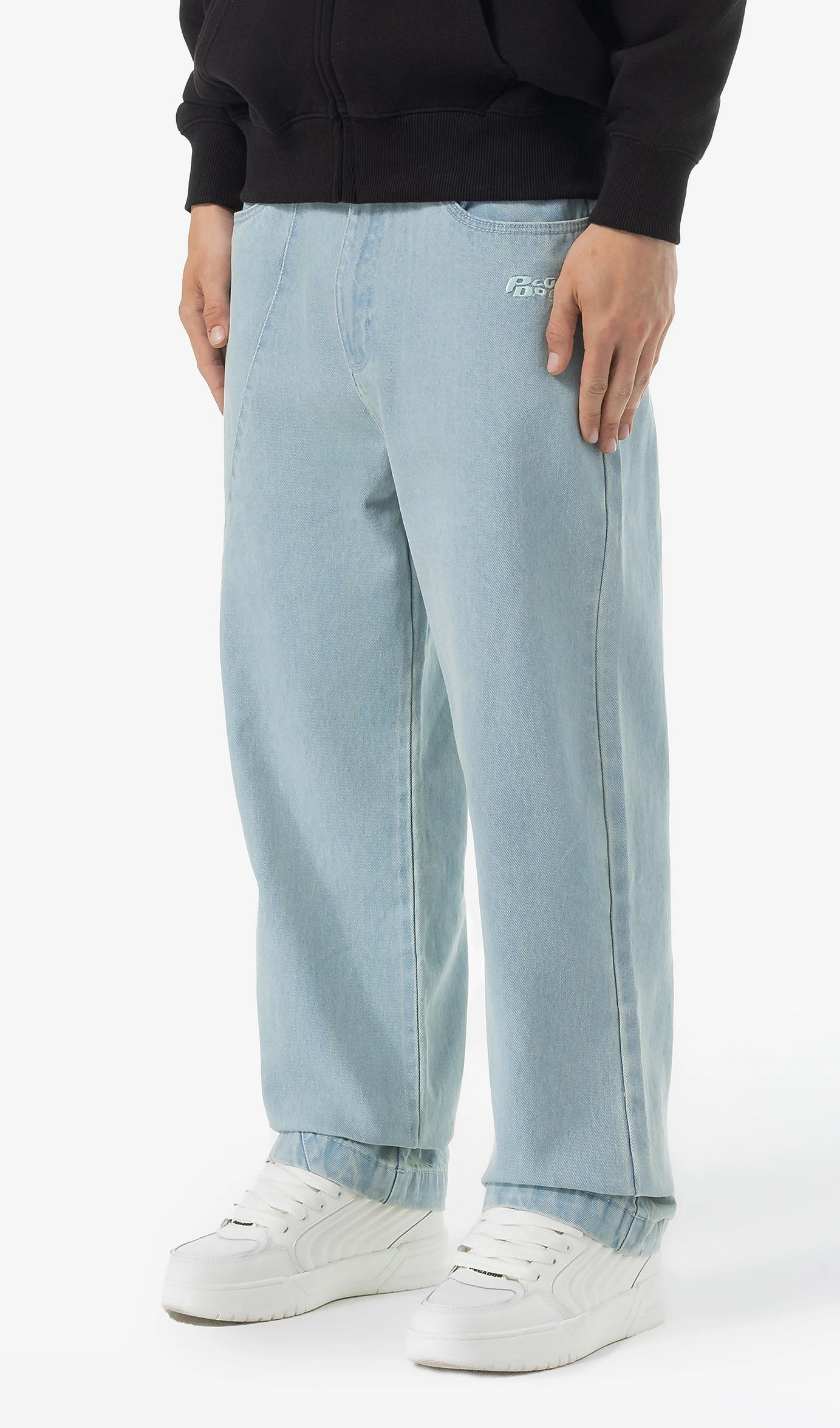 Waco Wide Baggy Jeans Sand Washed Blue