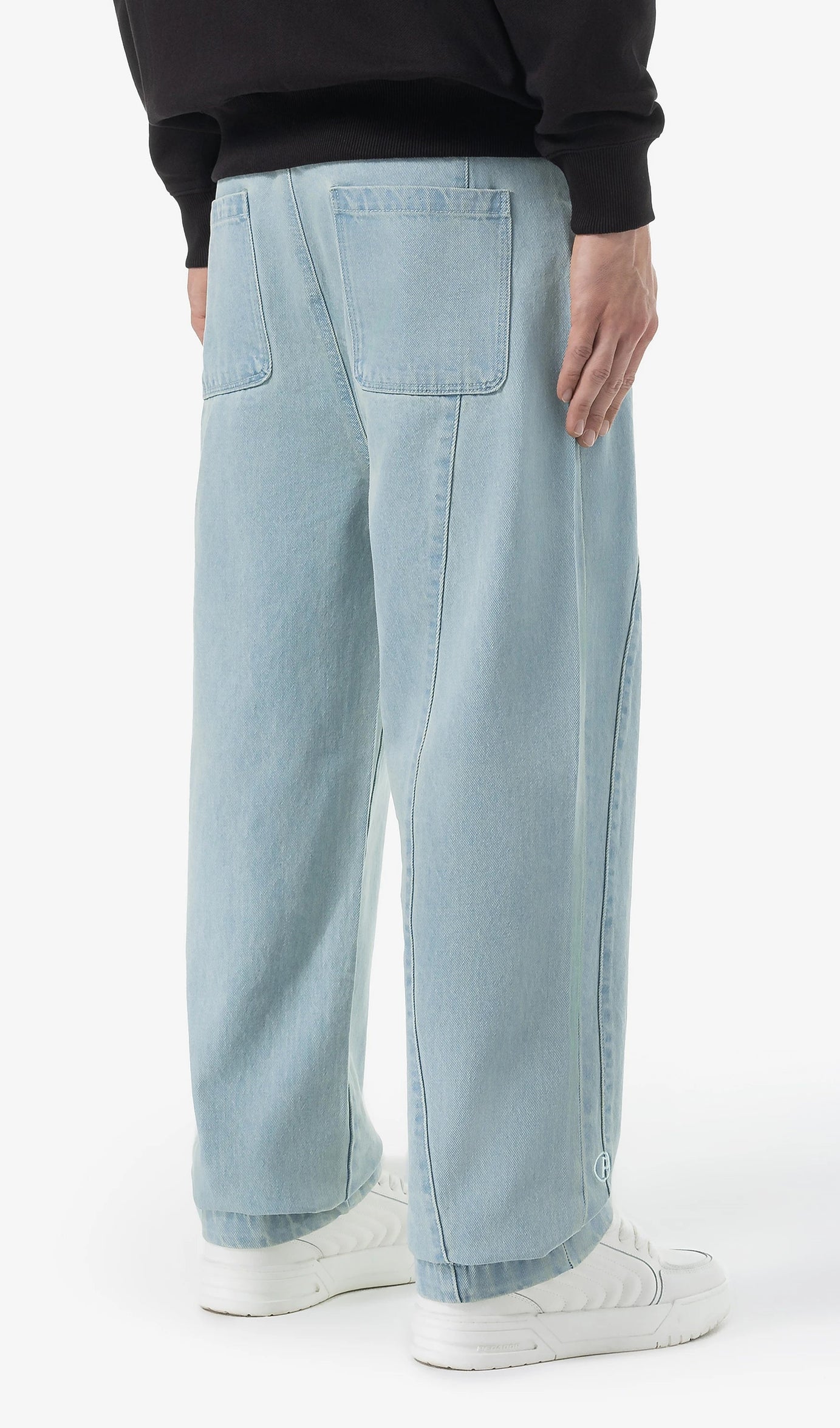 Waco Wide Baggy Jeans Sand Washed Blue