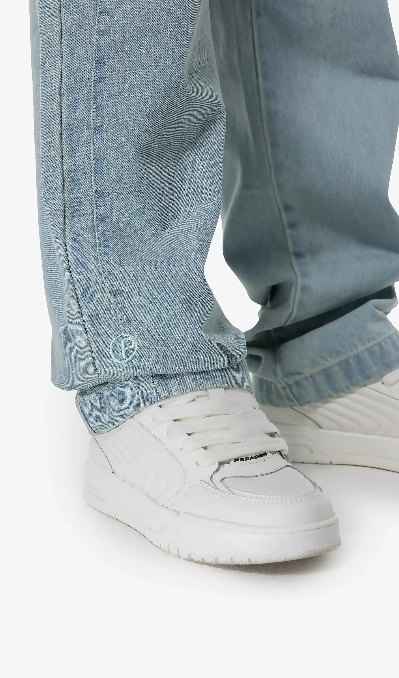 Waco Wide Baggy Jeans Sand Washed Blue