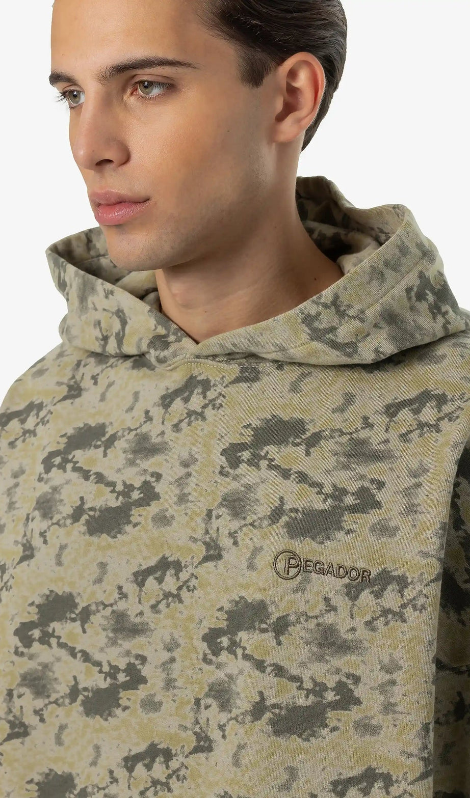 Floar Boxy Hoodie Washed Mud Camouflage