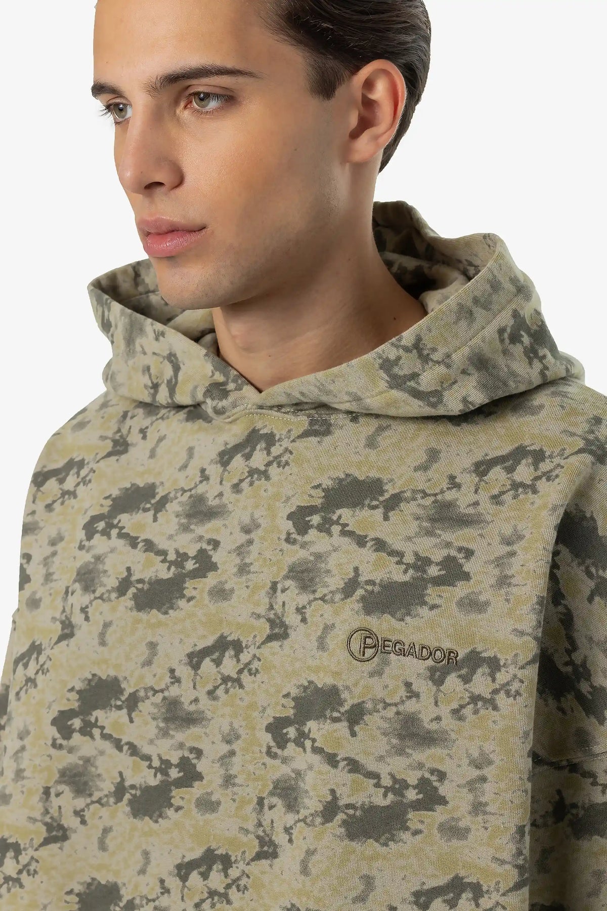 Floar Boxy Hoodie Washed Mud Camouflage