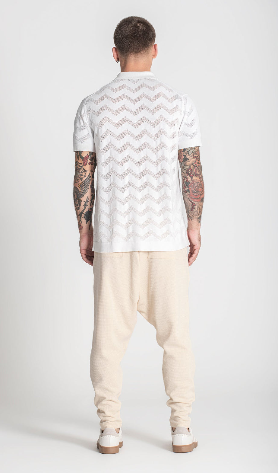 White GK Crochet Shirt