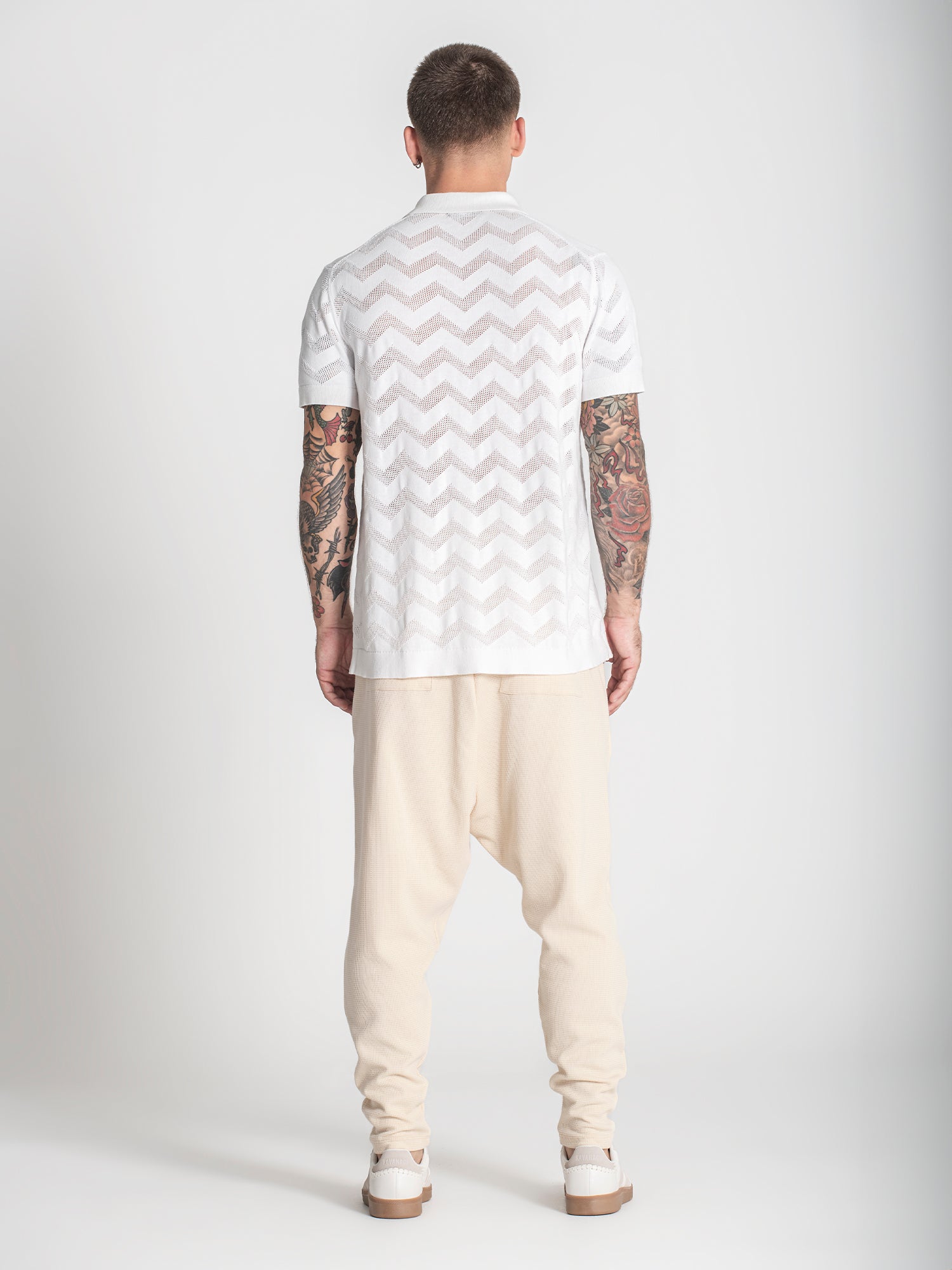 White GK Crochet Shirt