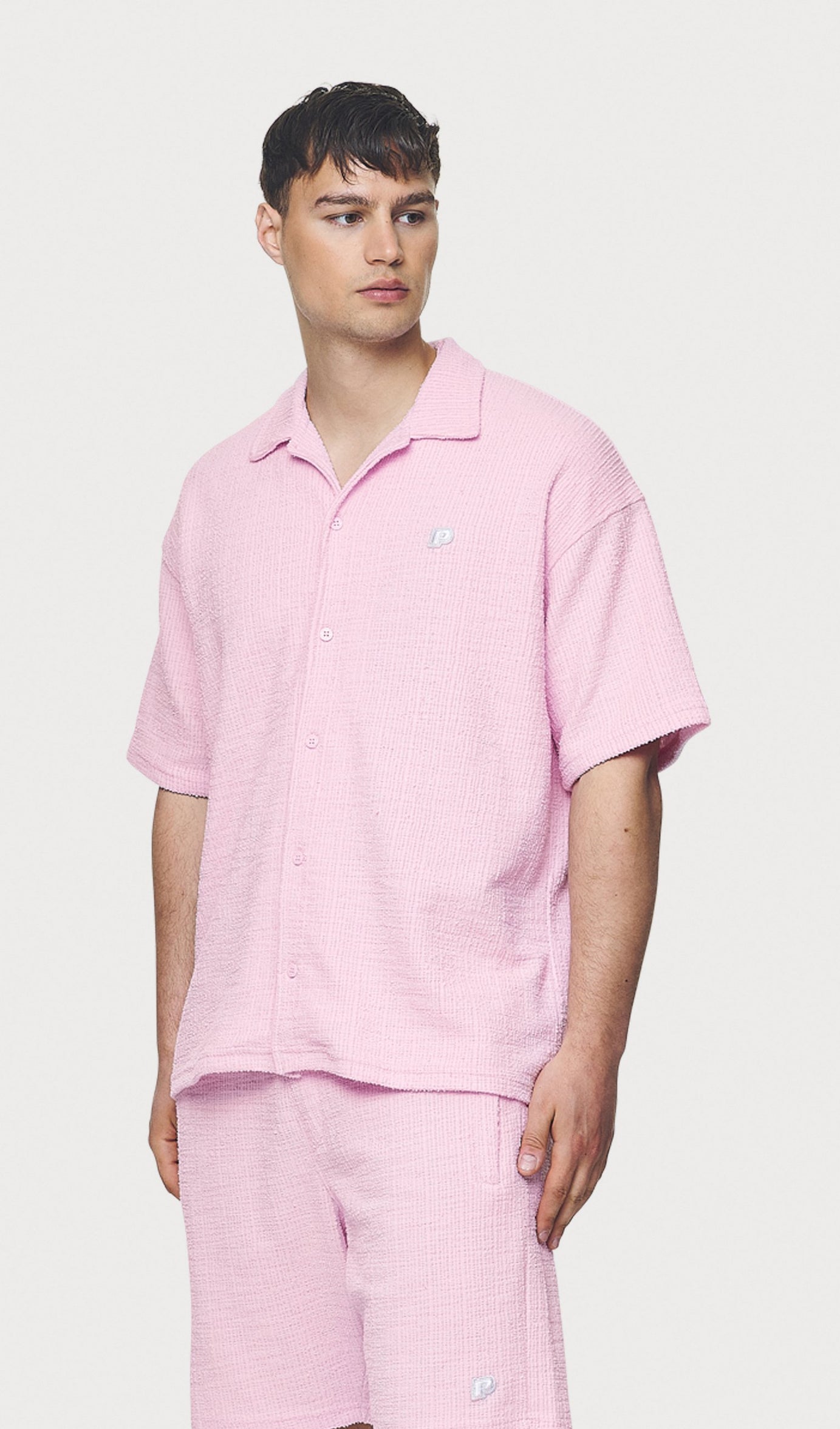 LIBCO STRUCTURED KNIT SHIRT BUBBLEGUM