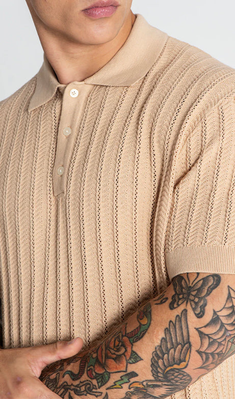 Beige GK Knit Polo