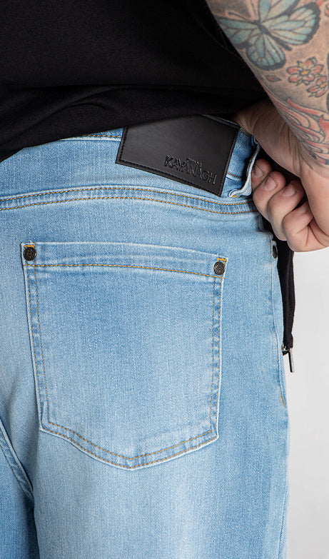 Light Blue GK Ripped Carrot Jeans