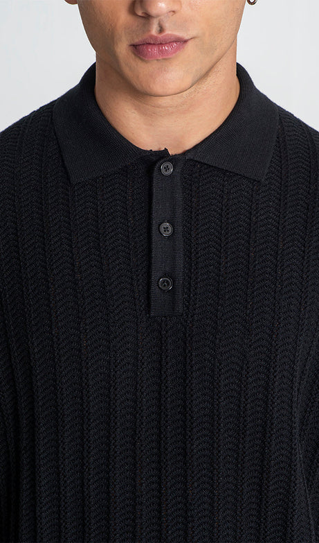 Black GK Knit Polo