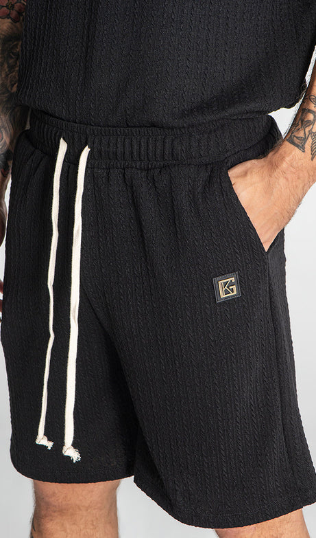 Black Waffle Shorts