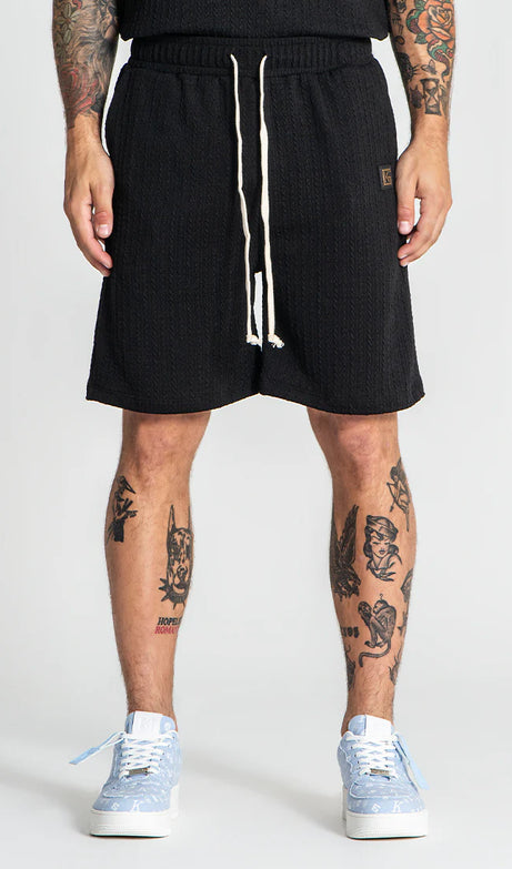 Black Waffle Shorts