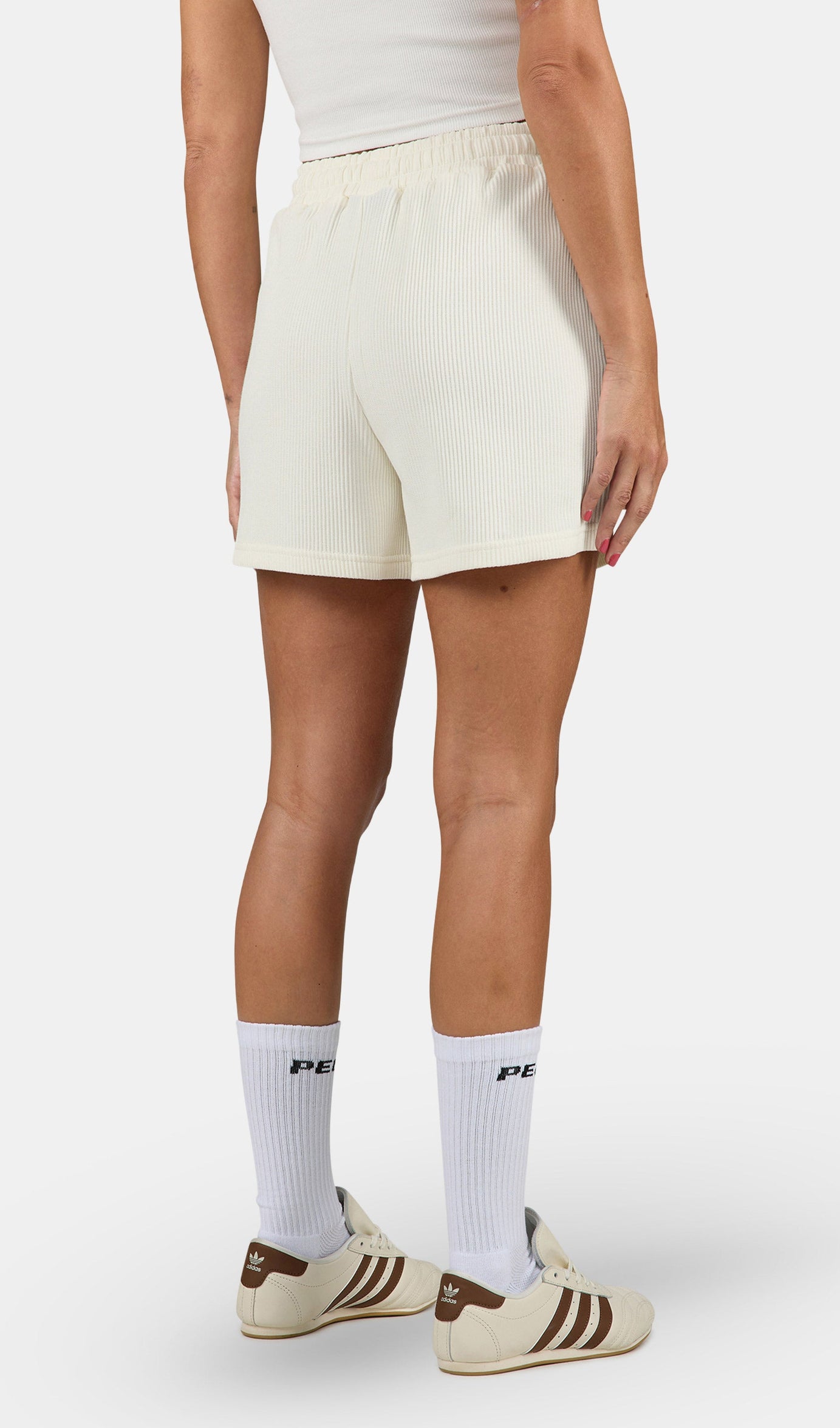 Amanda Rib Shorts Washed Unbleached