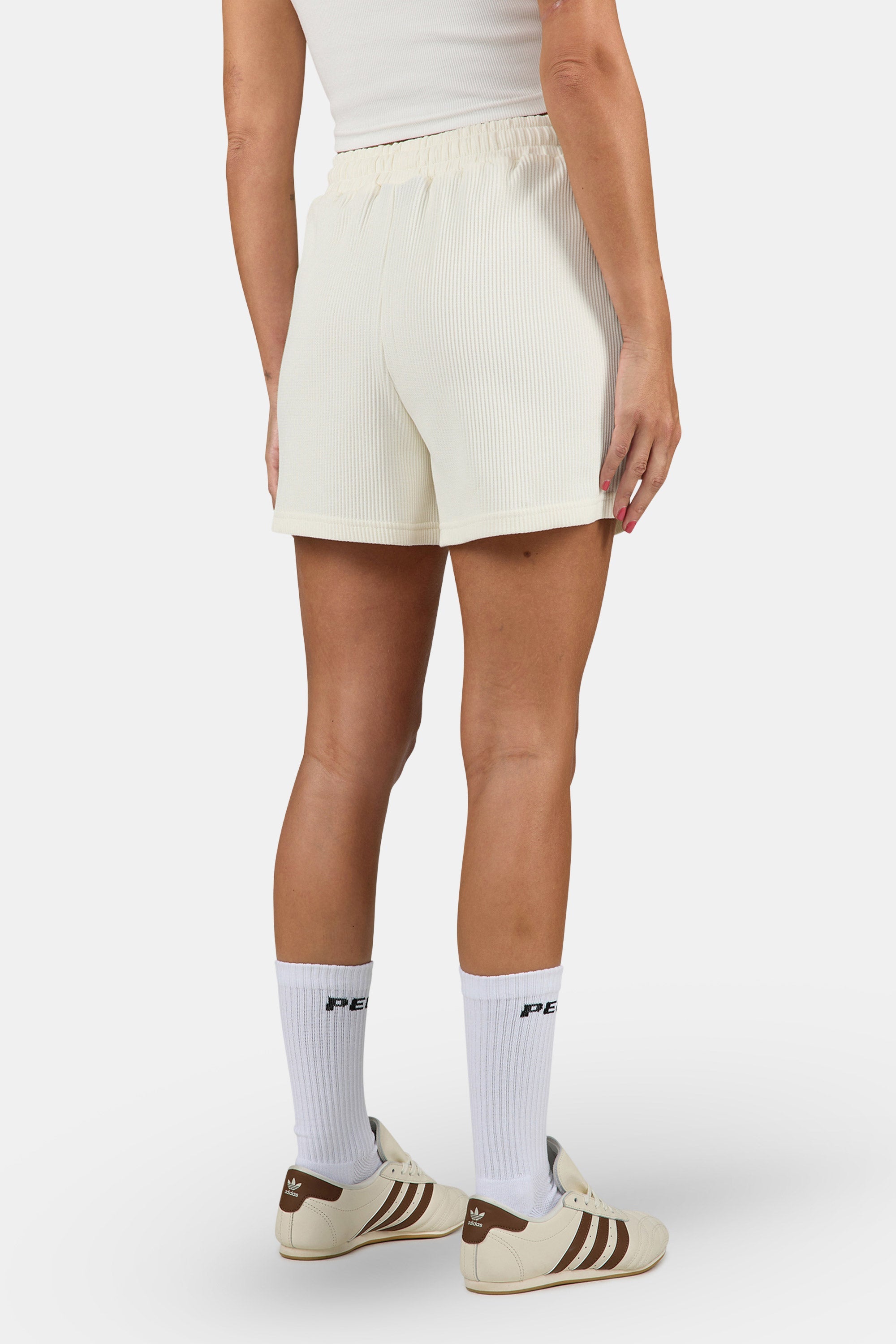 Amanda Rib Shorts Washed Unbleached