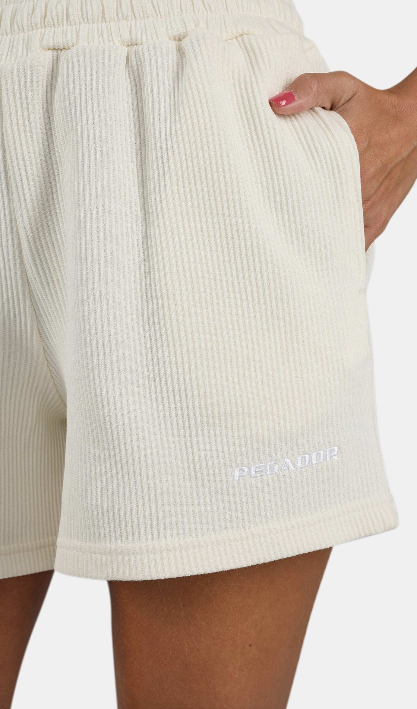 Amanda Rib Shorts Washed Unbleached