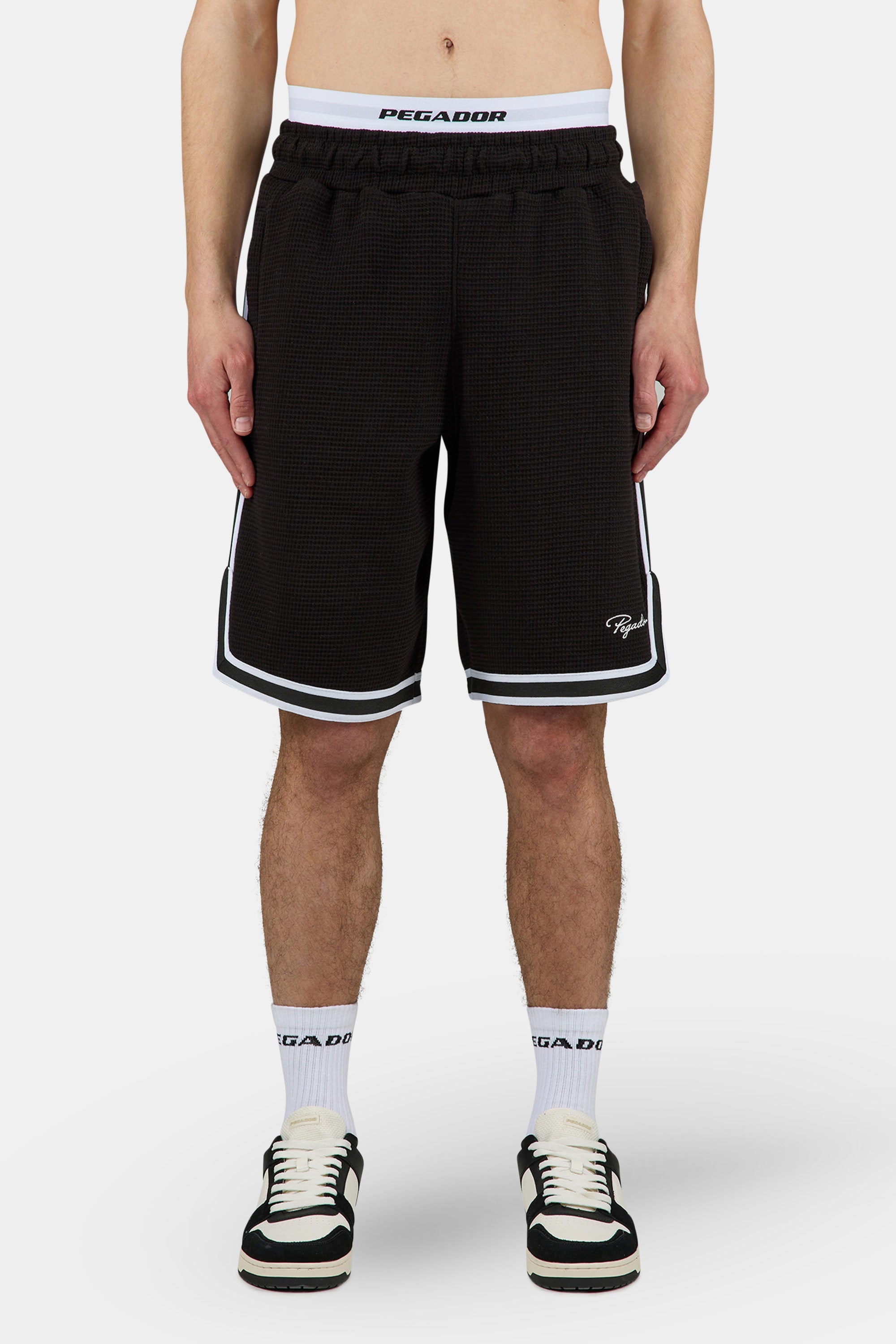 Barkan Waffle Basketball Shorts Washed Black