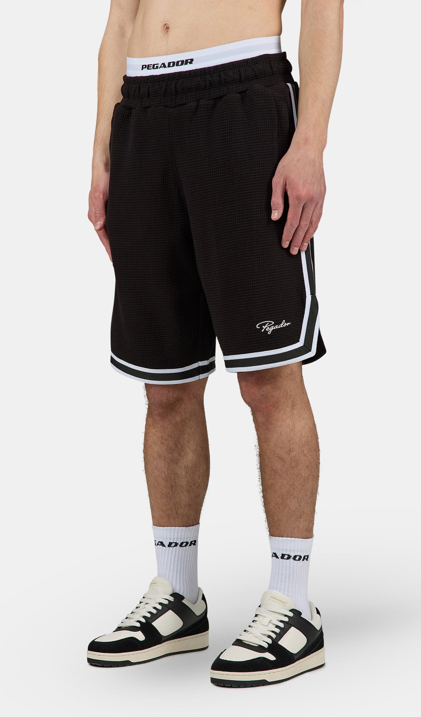 Barkan Waffle Basketball Shorts Washed Black