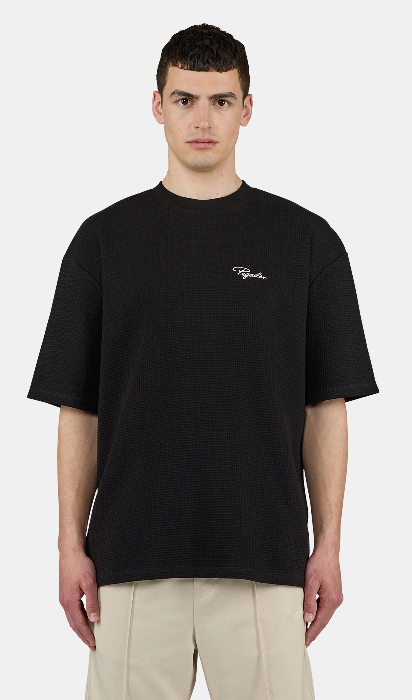Signar Oversized Waffle Tee Washed Black
