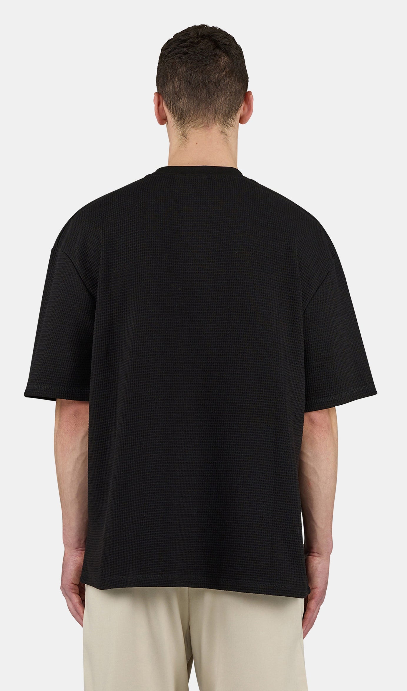 Signar Oversized Waffle Tee Washed Black