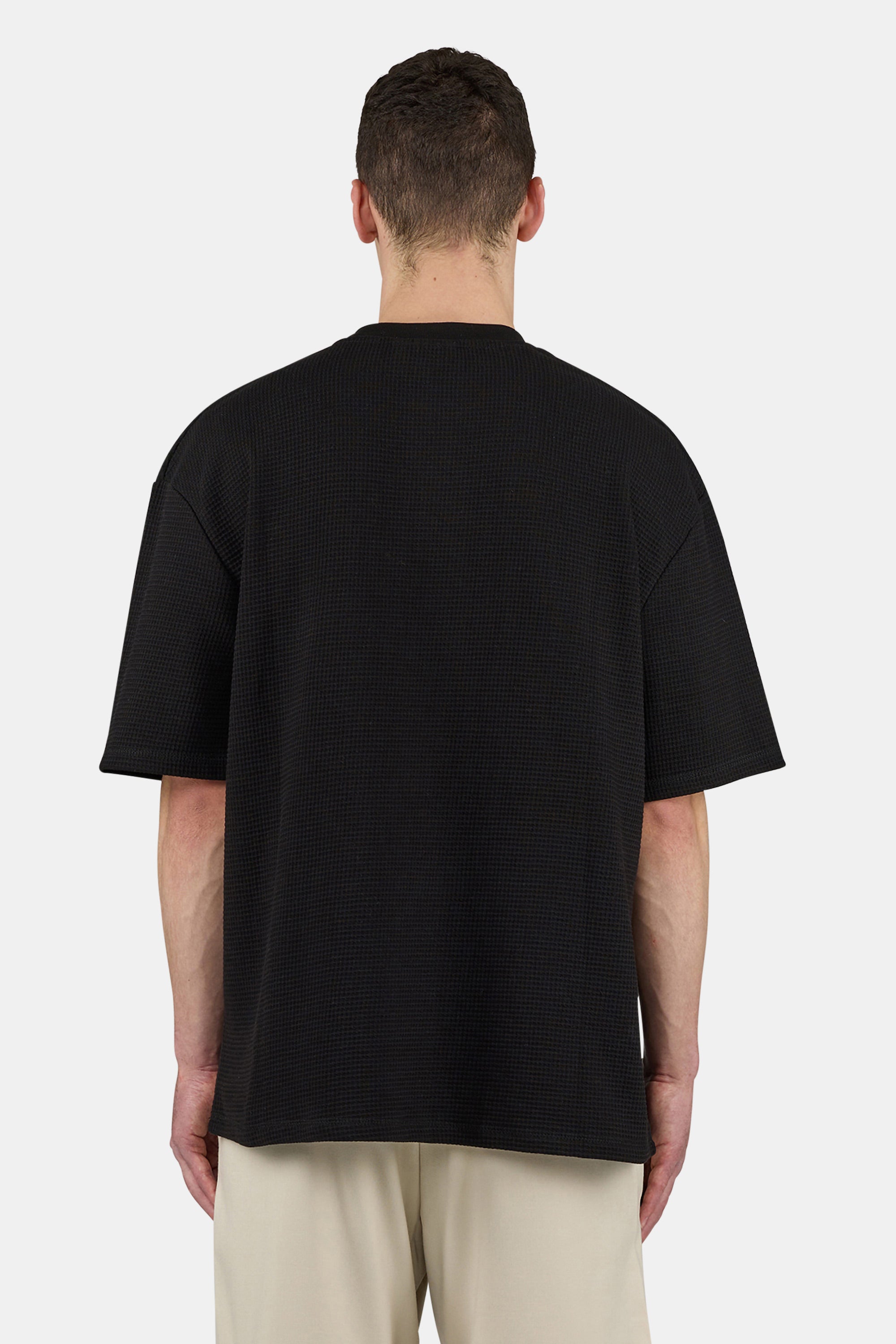 Signar Oversized Waffle Tee Washed Black