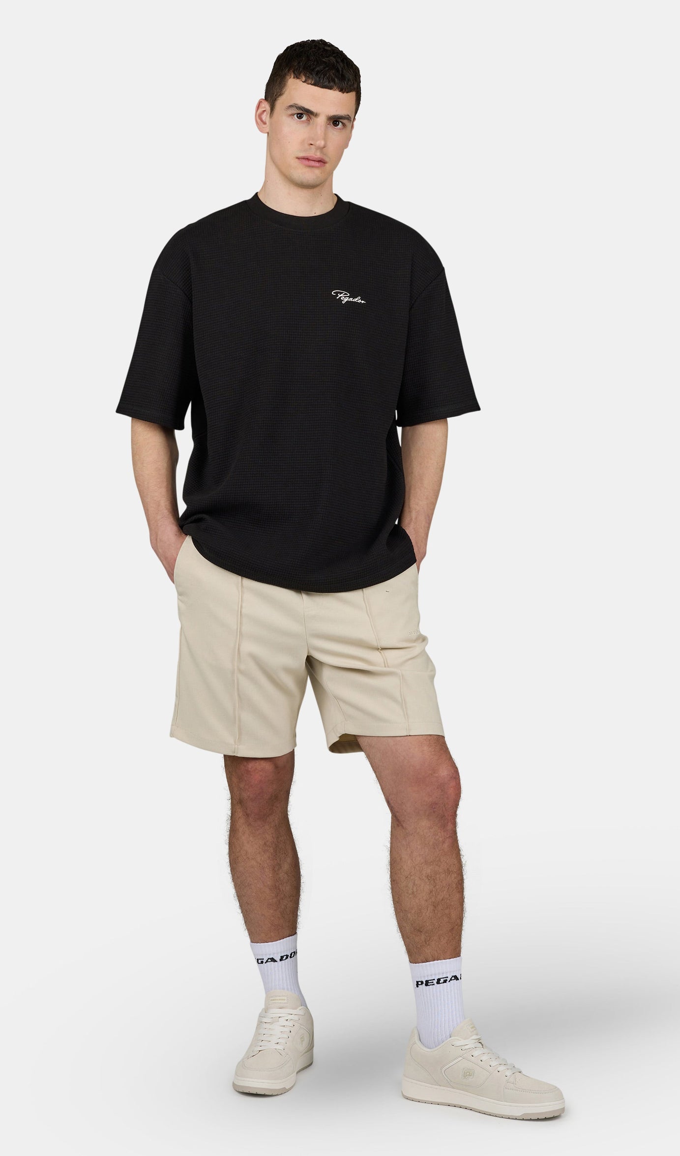 Signar Oversized Waffle Tee Washed Black