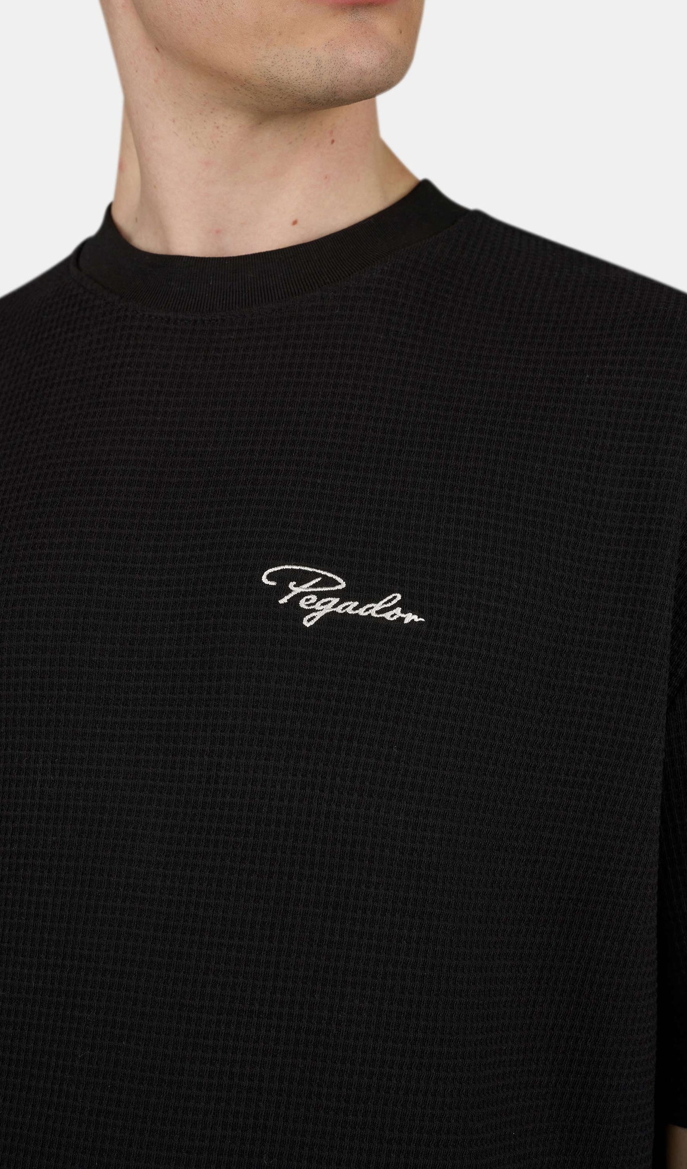 Signar Oversized Waffle Tee Washed Black