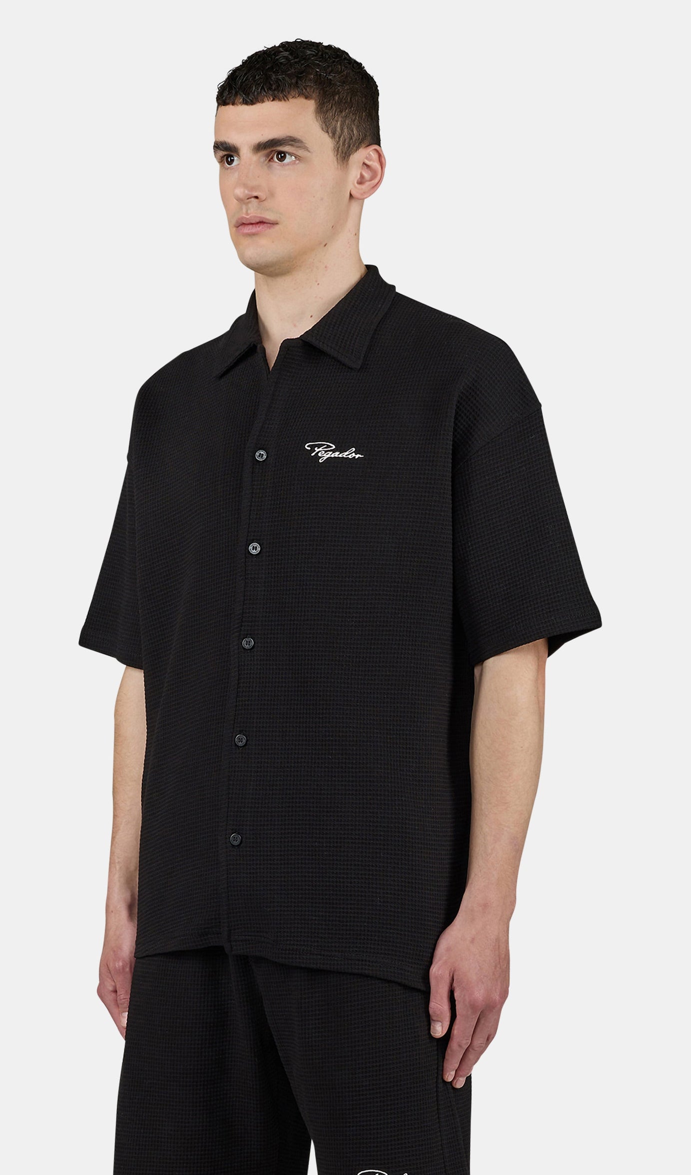 Signar Waffle Shortsleeve Shirt Washed Black