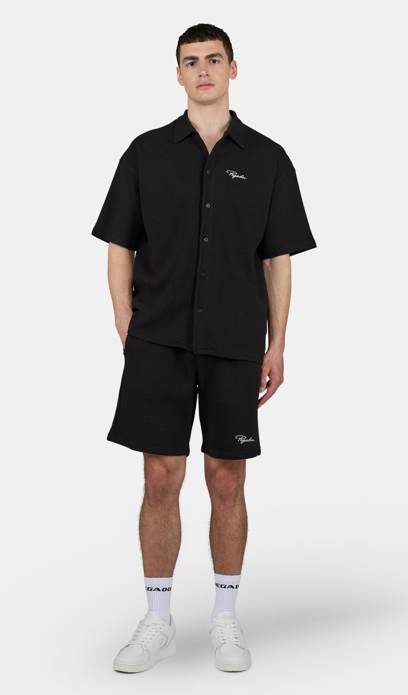 Signar Waffle Shortsleeve Shirt Washed Black