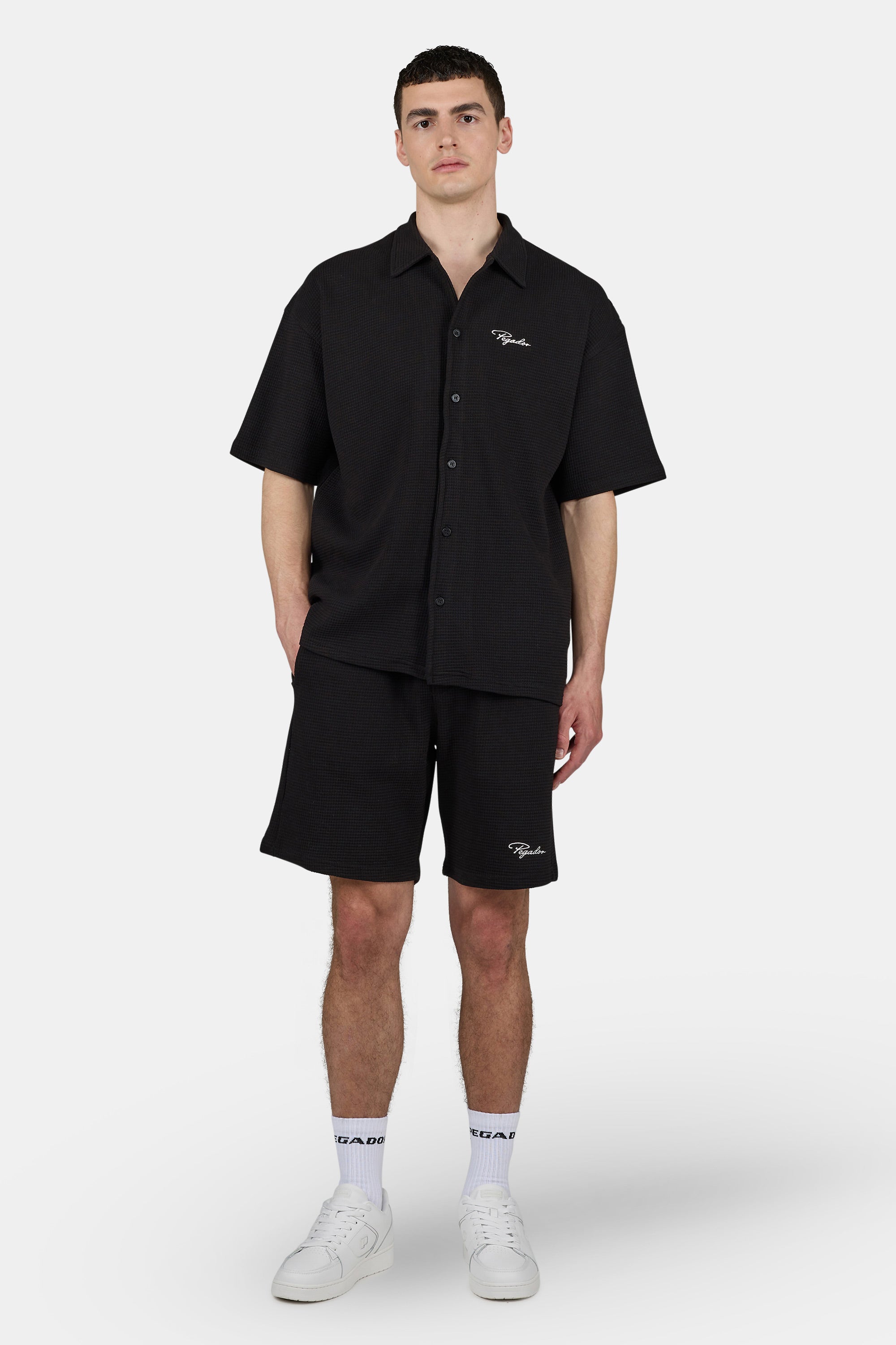 Signar Waffle Shortsleeve Shirt Washed Black
