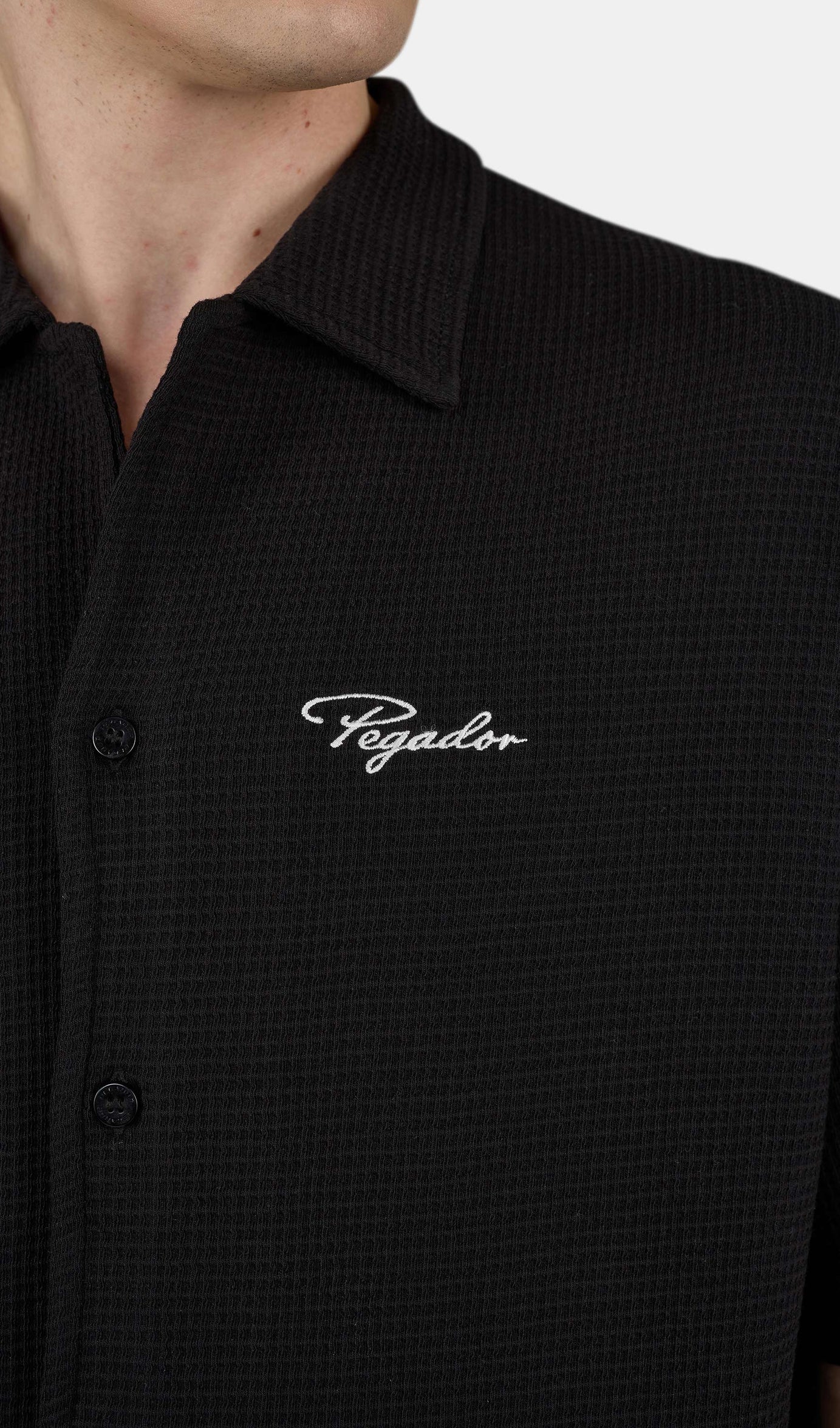 Signar Waffle Shortsleeve Shirt Washed Black